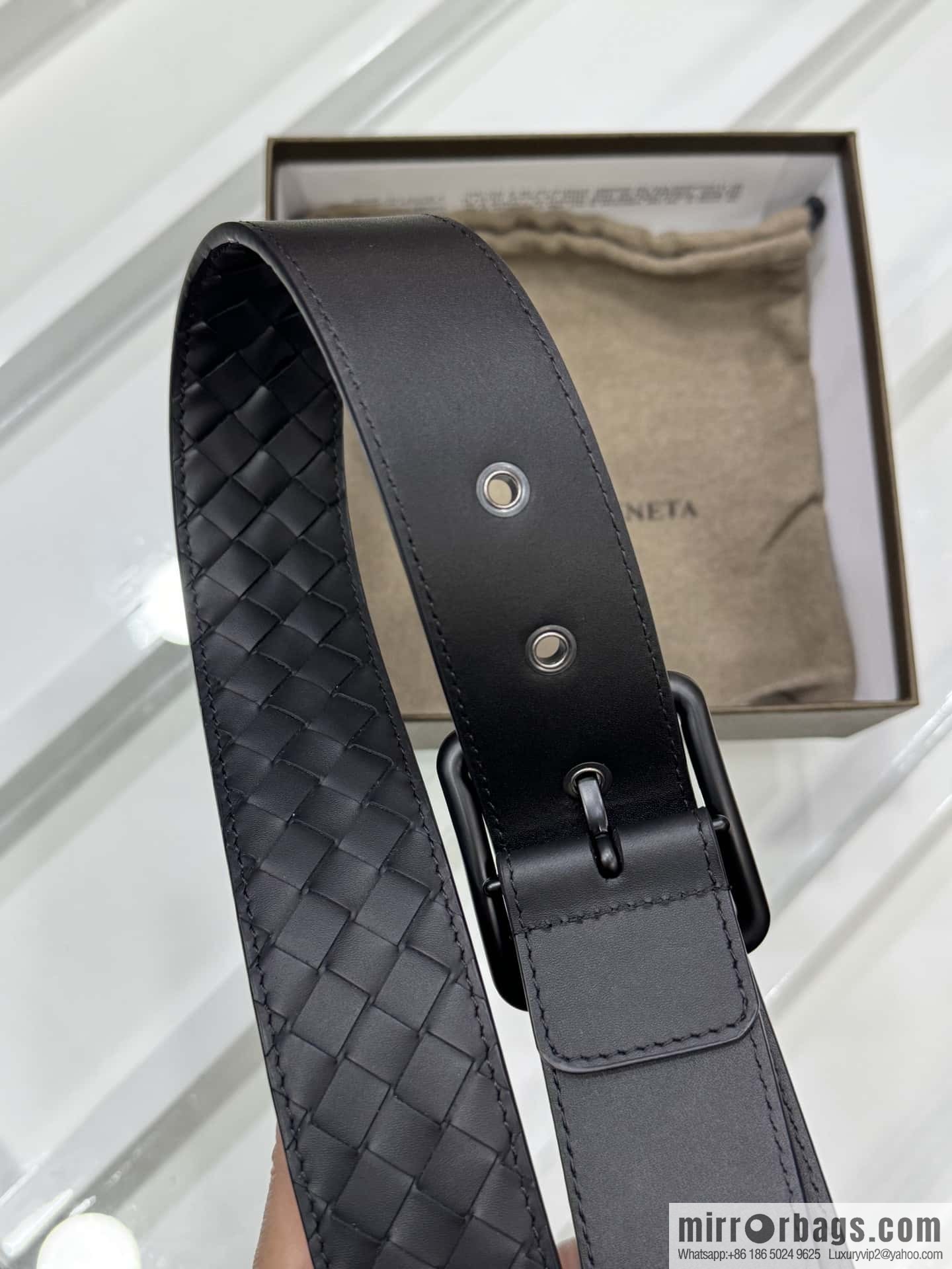 Bottega Veneta 3.8cm Classic Pin Buckle, Cowhide Woven Belt