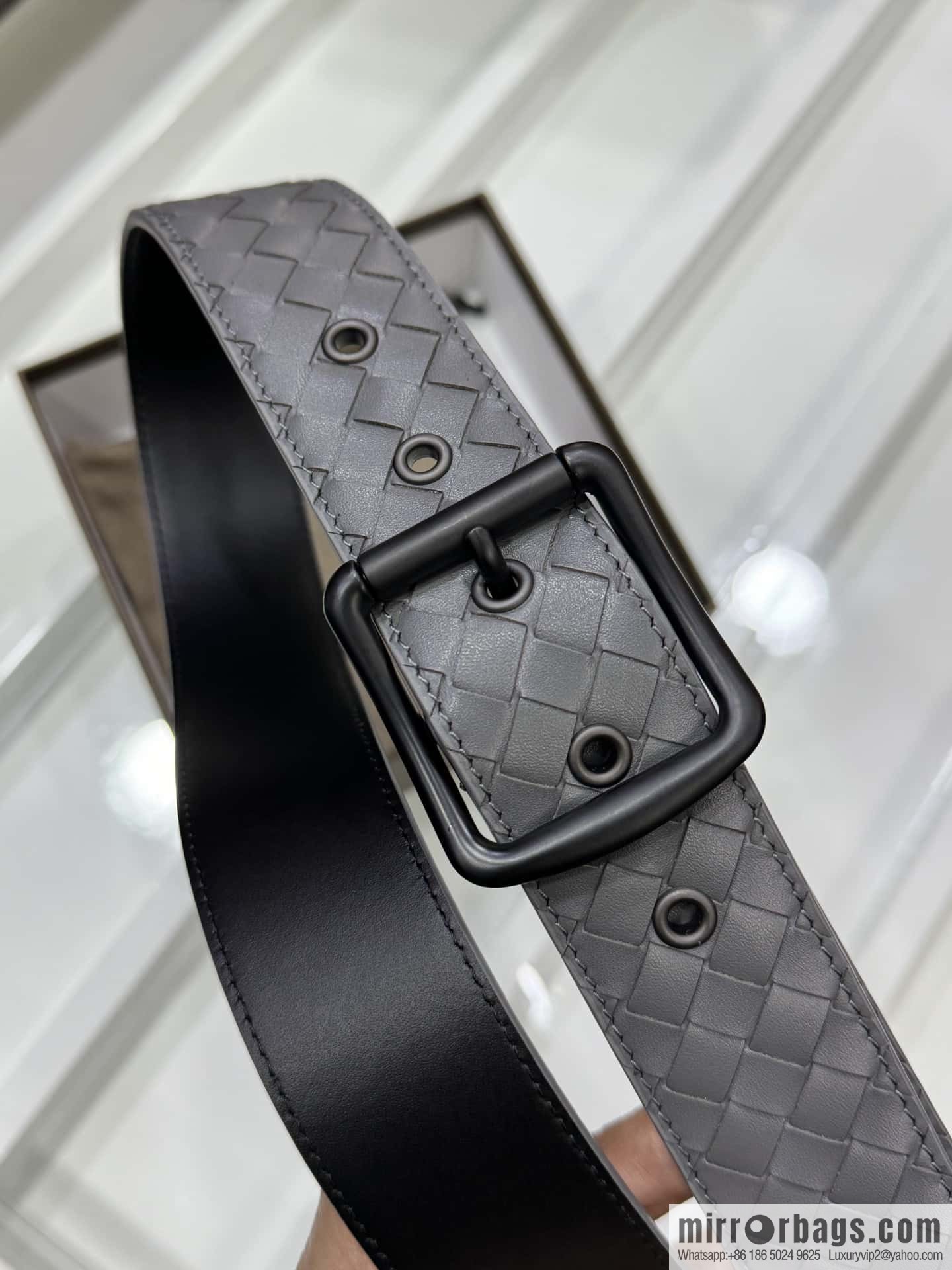 Bottega Veneta 3.8cm Classic Pin Buckle, Cowhide Woven Belt