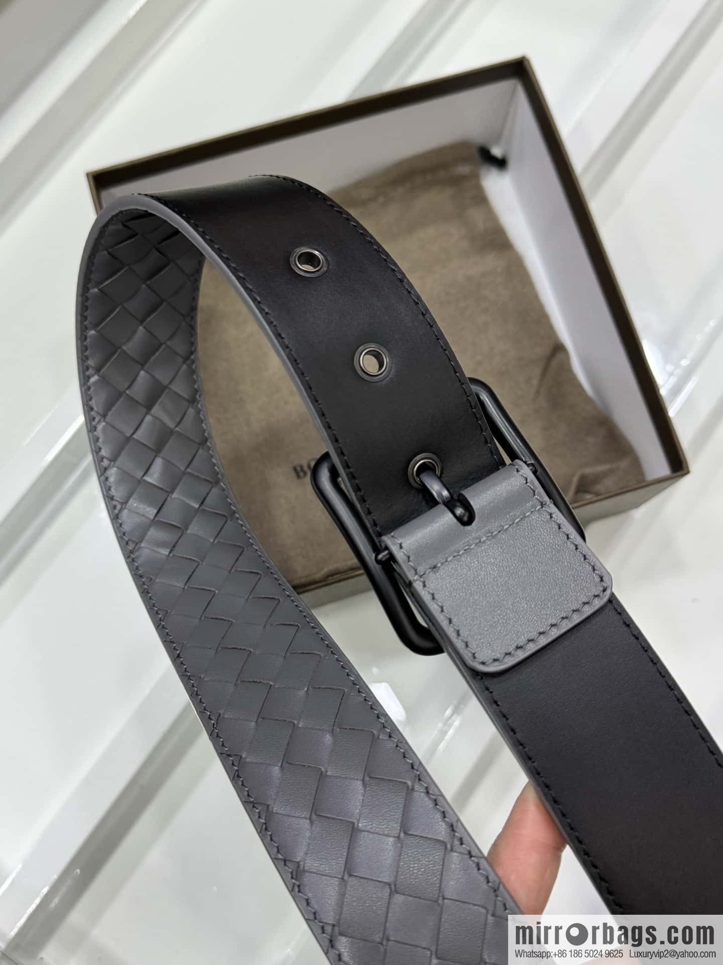 Bottega Veneta 3.8cm Classic Pin Buckle, Cowhide Woven Belt