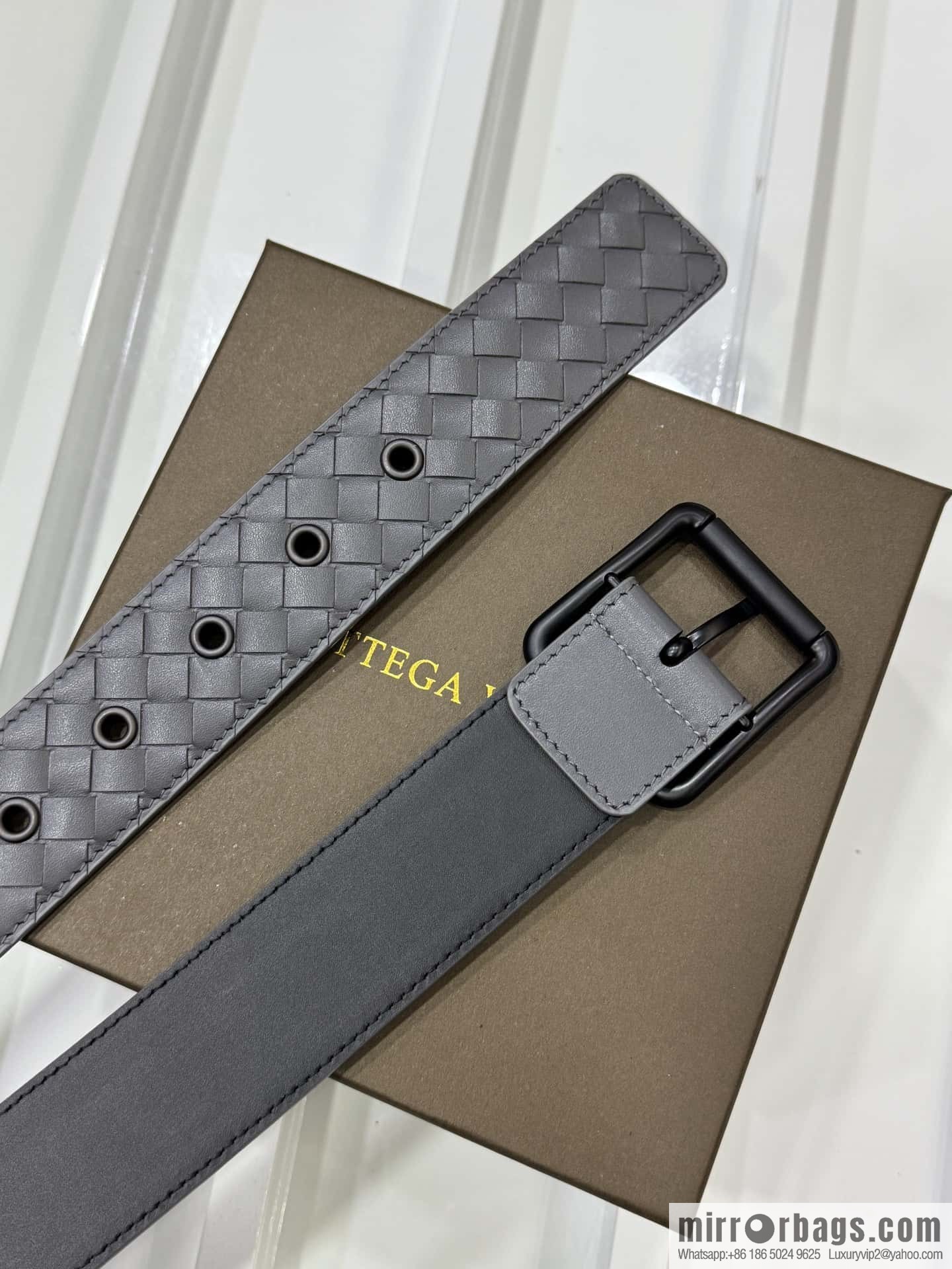 Bottega Veneta 3.8cm Classic Pin Buckle, Cowhide Woven Belt