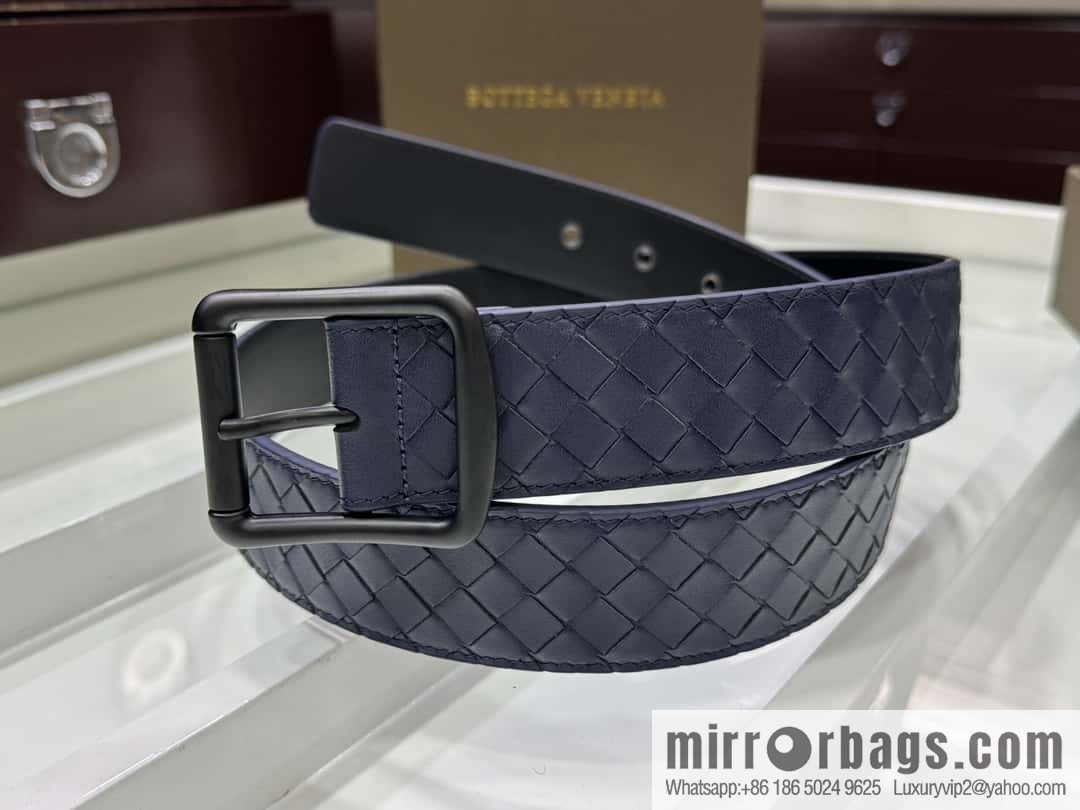 Bottega Veneta 3.8cm Classic Pin Buckle, Cowhide Woven Belt
