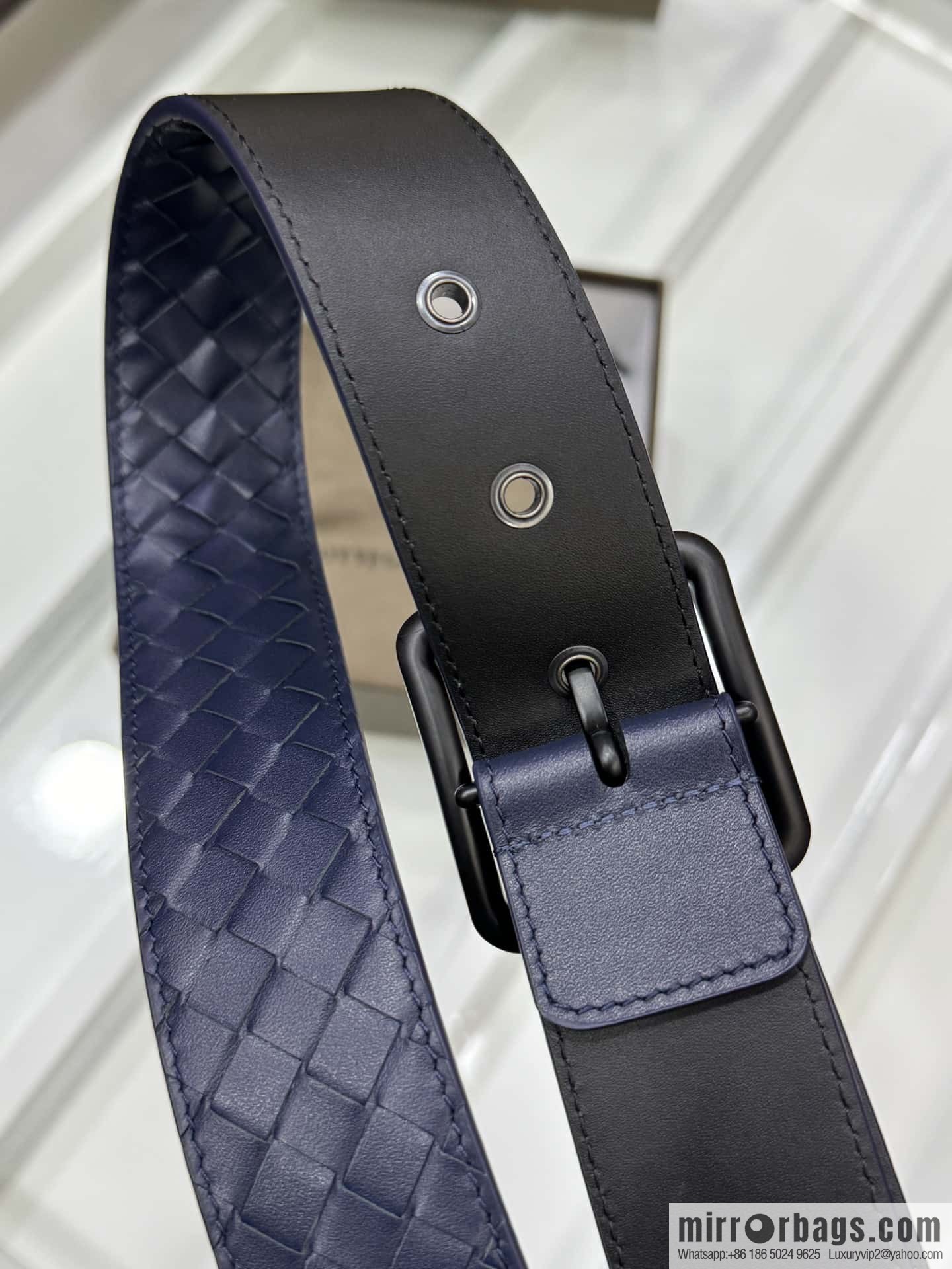 Bottega Veneta 3.8cm Classic Pin Buckle, Cowhide Woven Belt