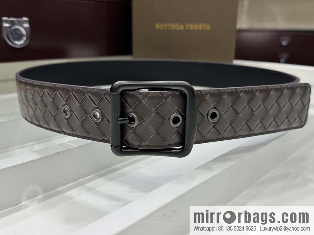 Bottega Veneta 3.8cm Classic Pin Buckle, Cowhide Woven Belt