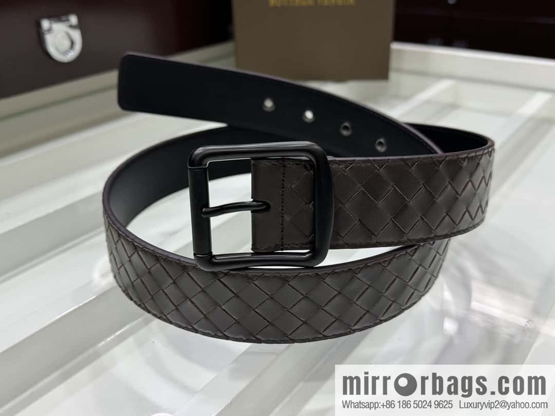 Bottega Veneta 3.8cm Classic Pin Buckle, Cowhide Woven Belt