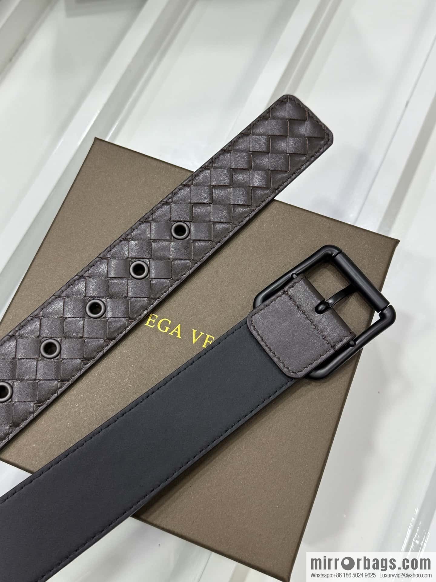 Bottega Veneta 3.8cm Classic Pin Buckle, Cowhide Woven Belt