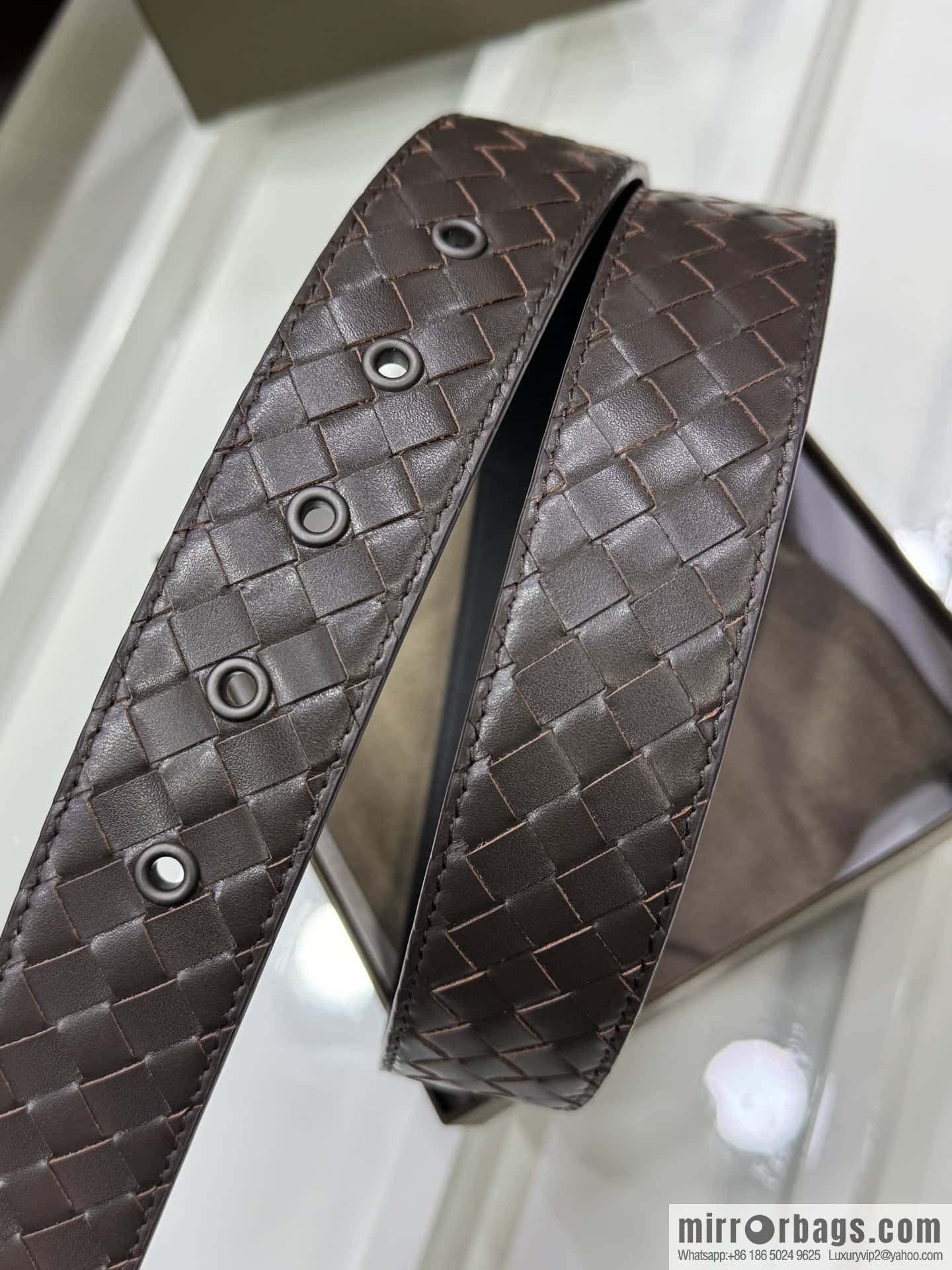 Bottega Veneta 3.8cm Classic Pin Buckle, Cowhide Woven Belt