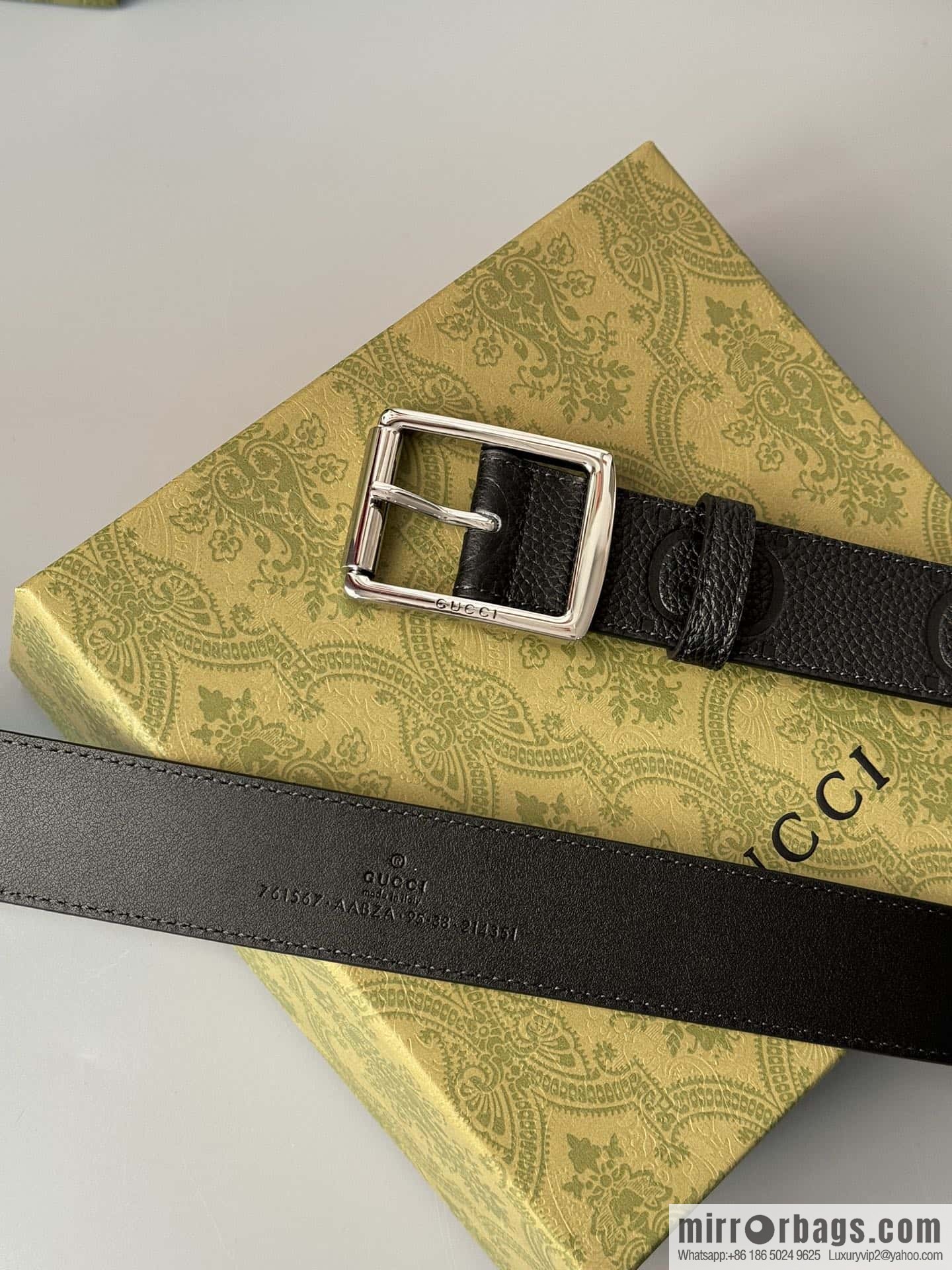 Gucci Gucci GG cowhide printed exquisite pin buckle belt 3.5CM