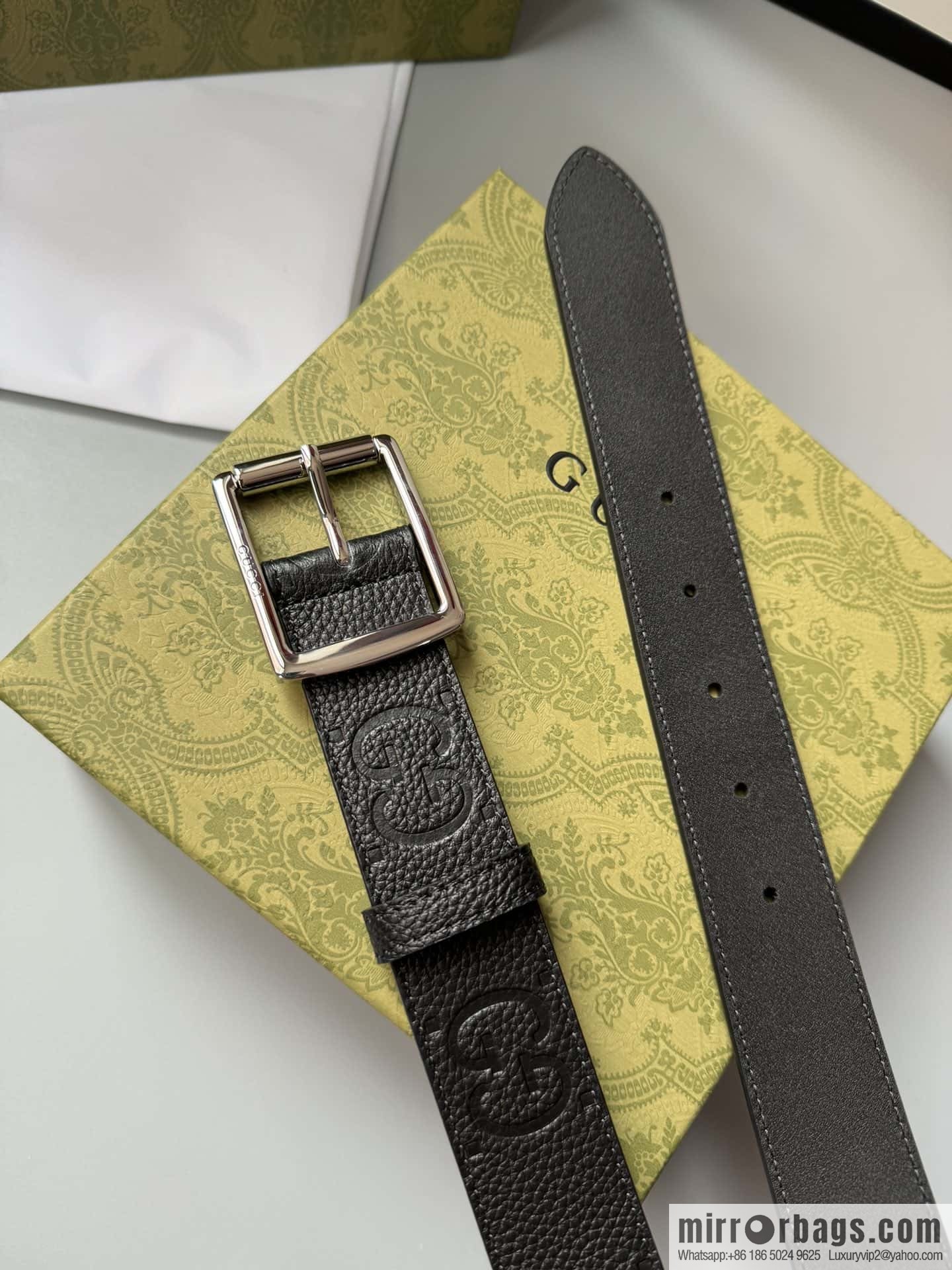 Gucci Gucci GG cowhide printed exquisite pin buckle belt 3.5CM