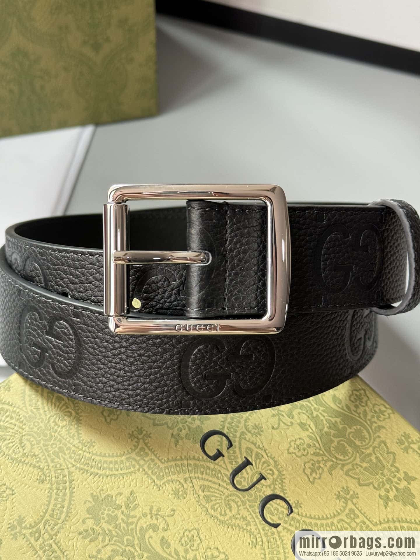 Gucci Gucci GG cowhide printed exquisite pin buckle belt 3.5CM