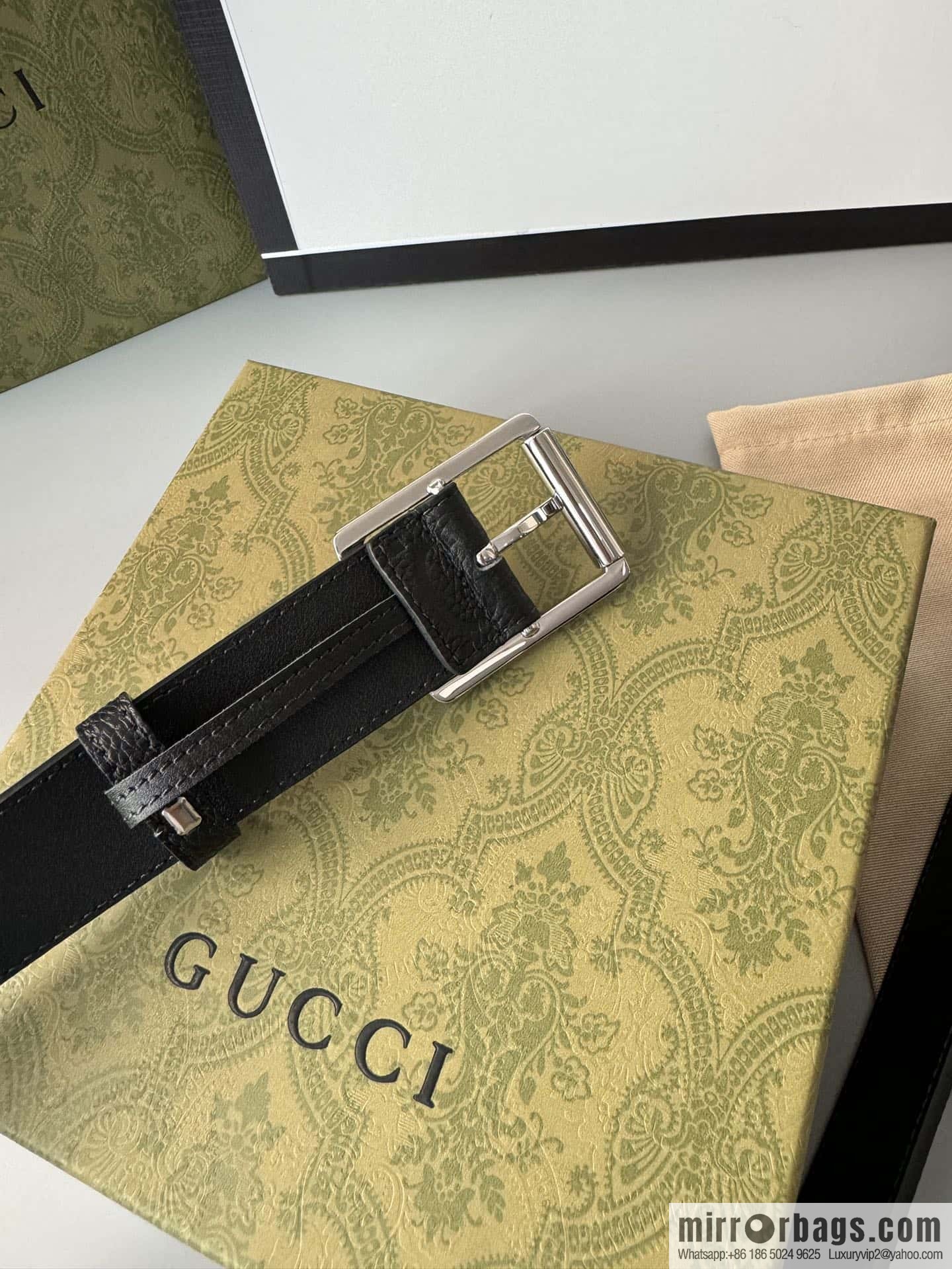 Gucci Gucci GG cowhide printed exquisite pin buckle belt 3.5CM