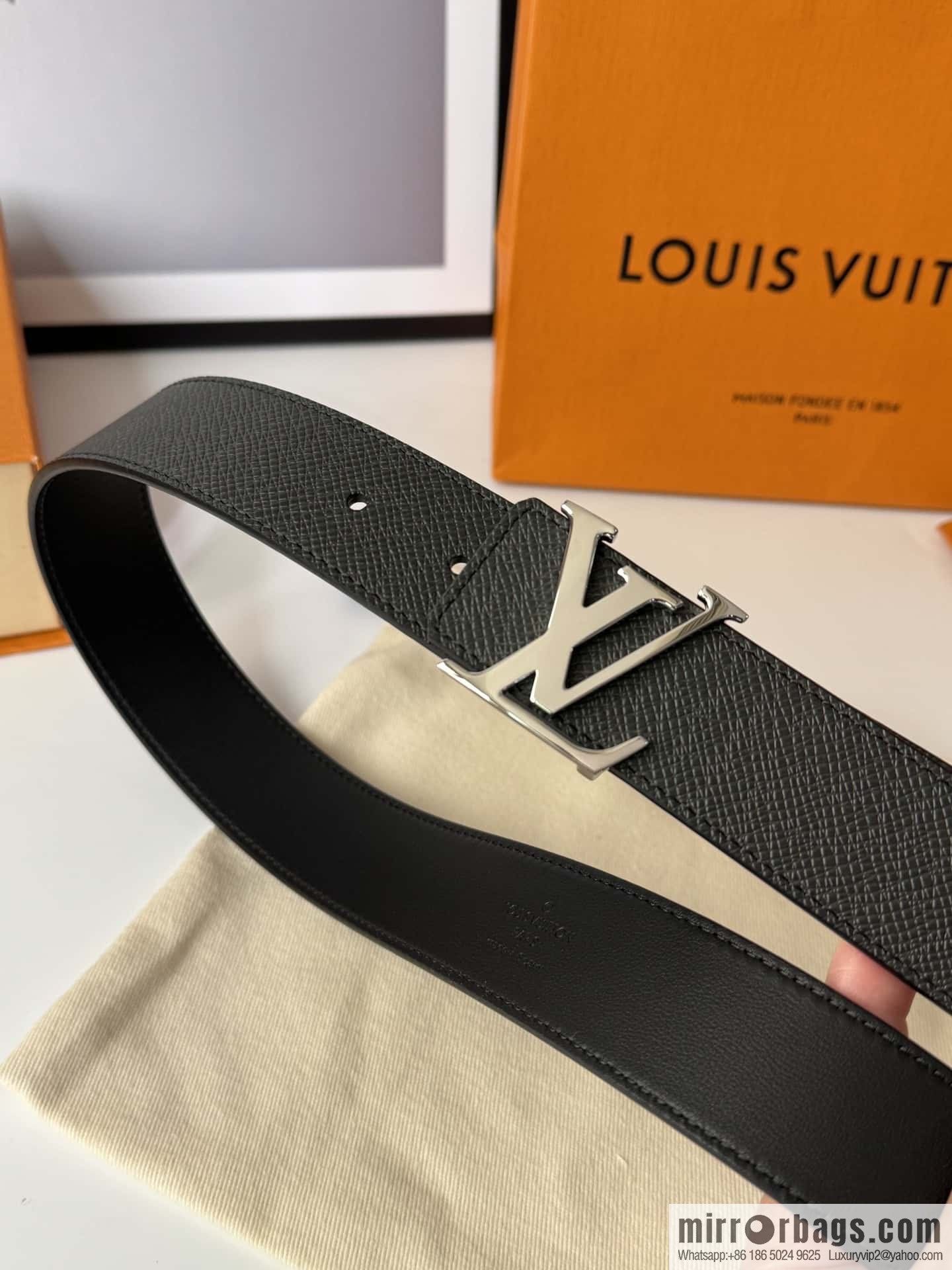 LV cross pattern men's belt 3.5cm M9351 M6897
