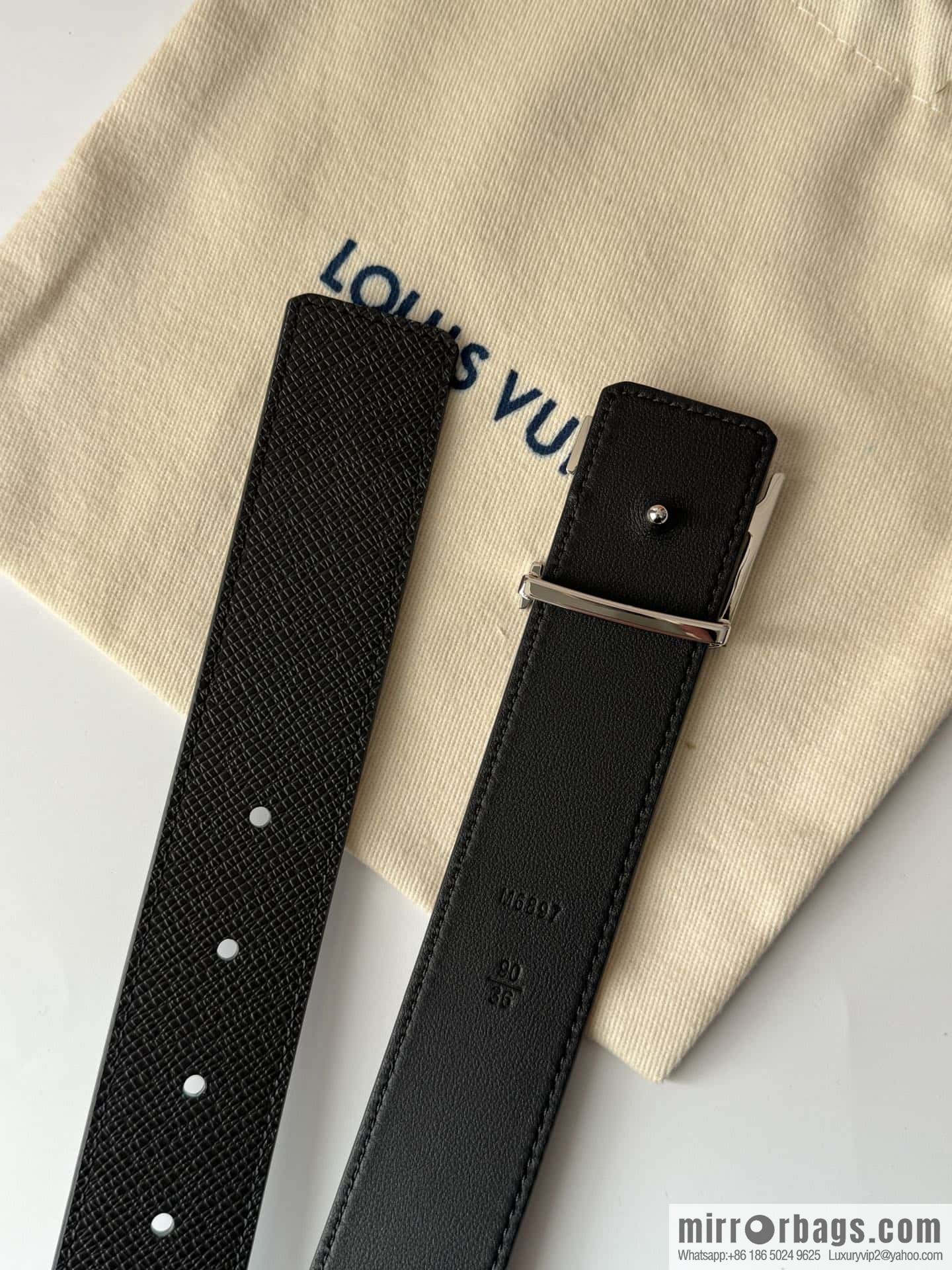 LV cross pattern men's belt 3.5cm M9351 M6897