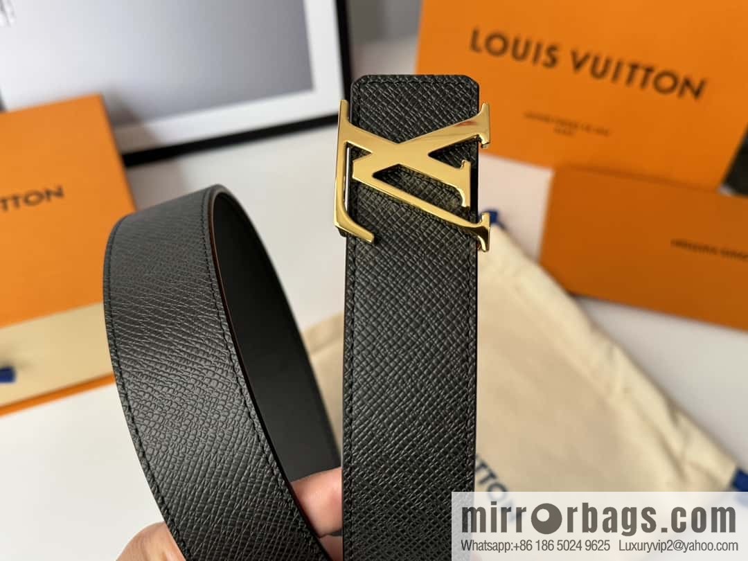 LV cross pattern men's belt 3.5cm M9351 M6897