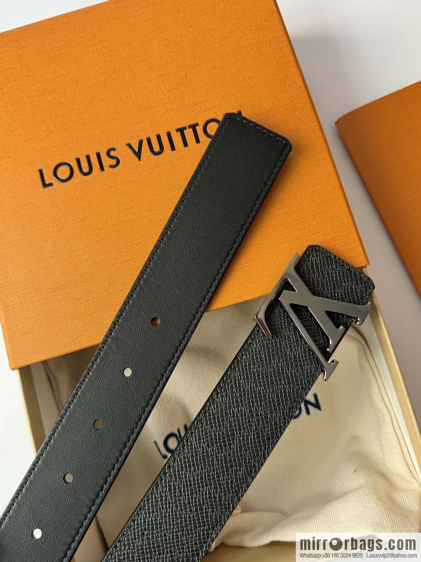 LV cross pattern men's belt 3.5cm M9351 M6897