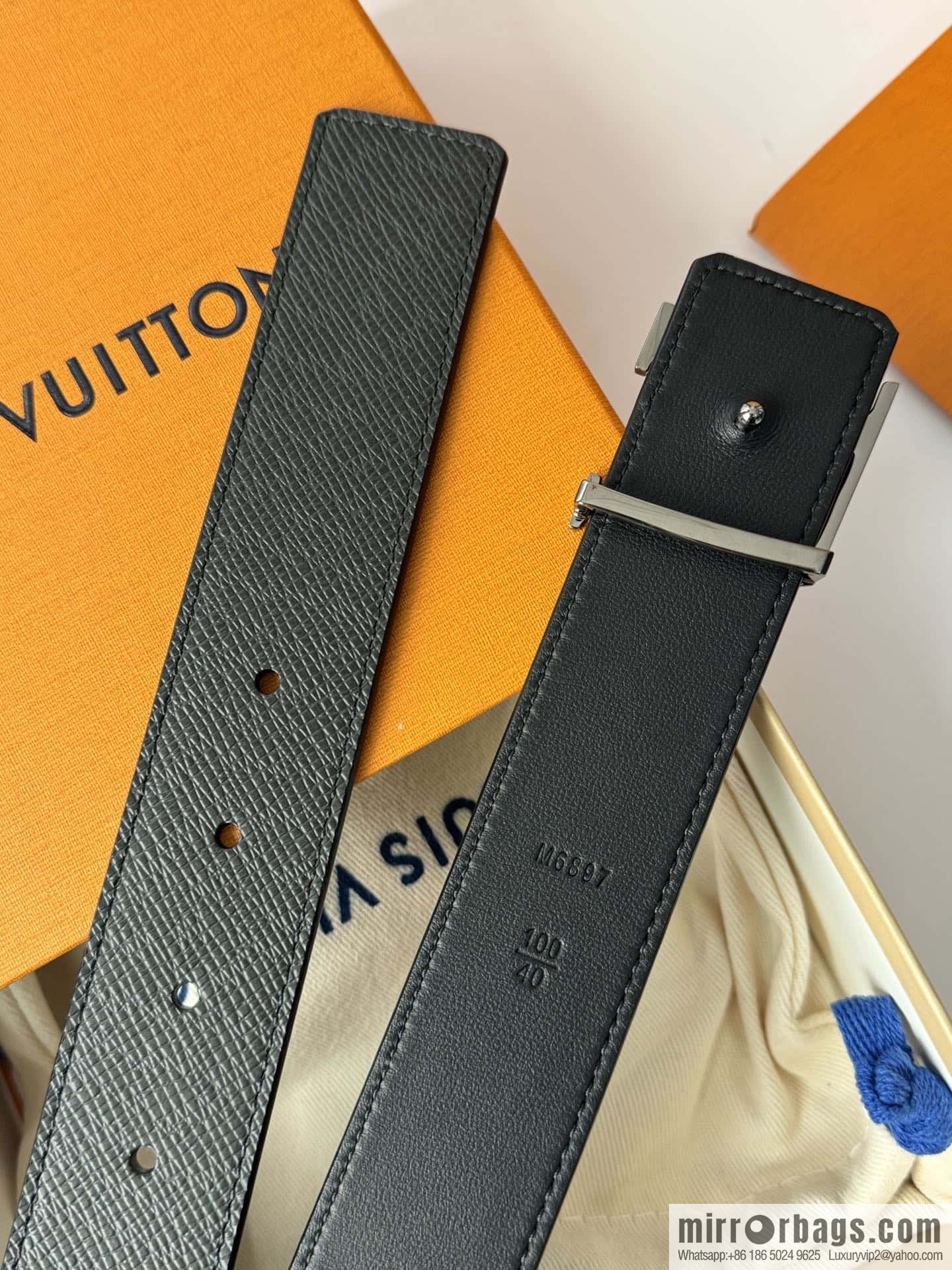 LV cross pattern men's belt 3.5cm M9351 M6897