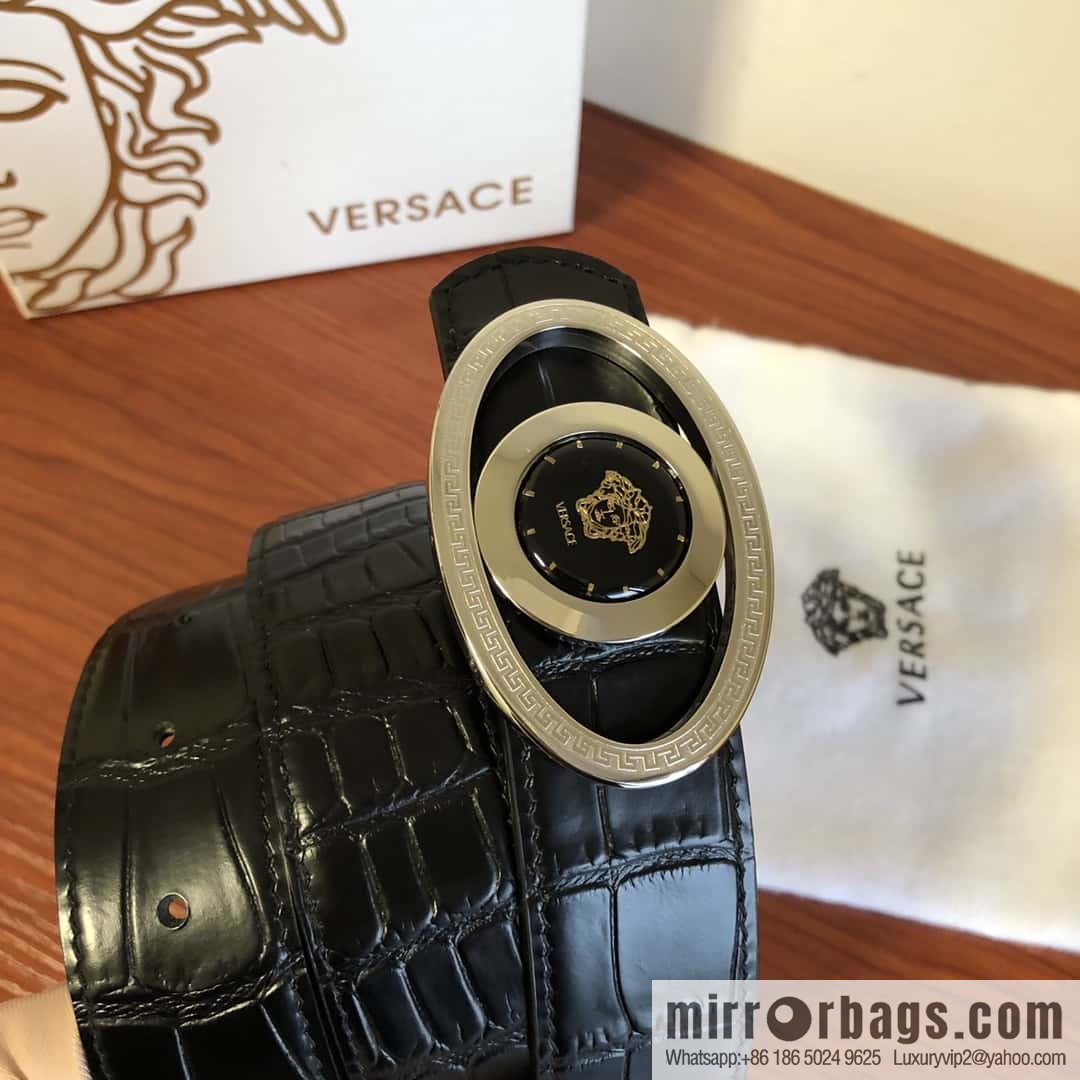 VERSACE Versace, Medusa Flip Metal Buckle 3.5cm Alligator Belt 3.5cm