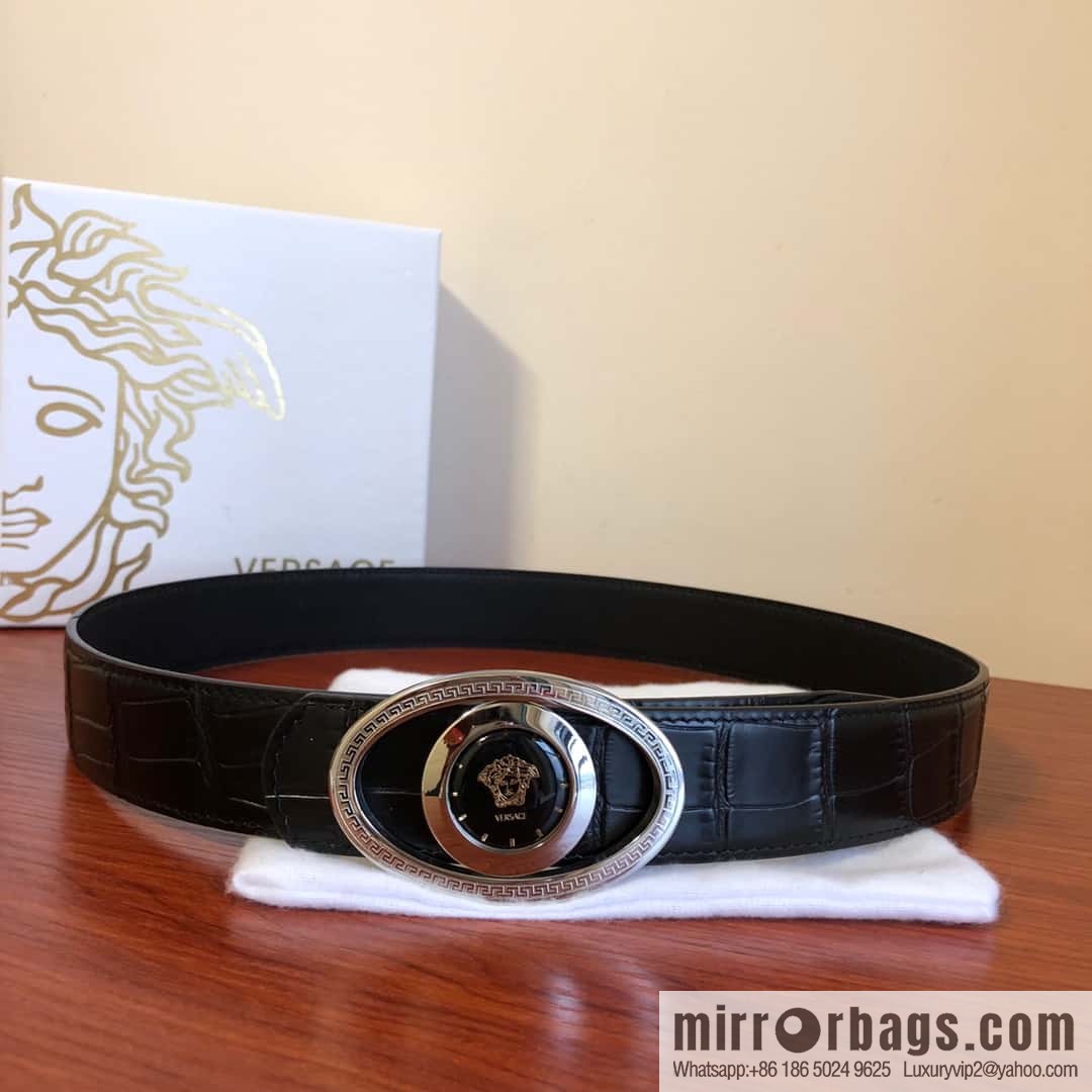 VERSACE Versace, Medusa Flip Metal Buckle 3.5cm Alligator Belt 3.5cm
