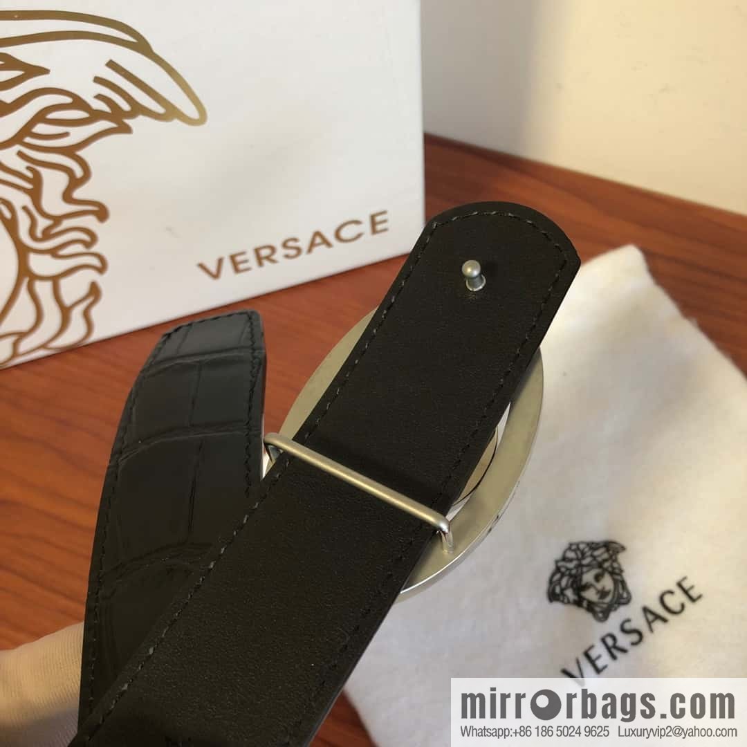 VERSACE Versace, Medusa Flip Metal Buckle 3.5cm Alligator Belt 3.5cm