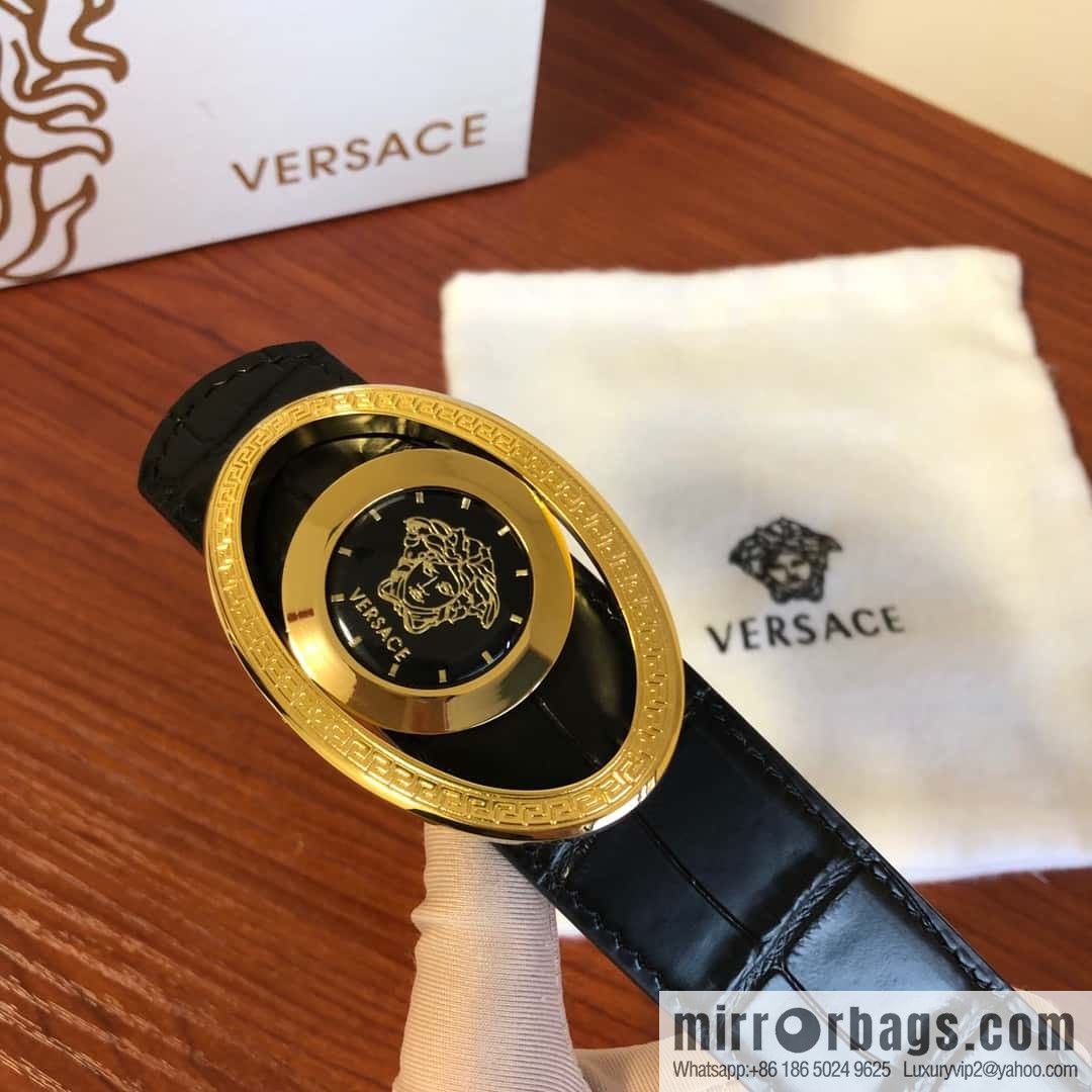 VERSACE Versace, Medusa Flip Metal Buckle 3.5cm Alligator Belt 3.5cm