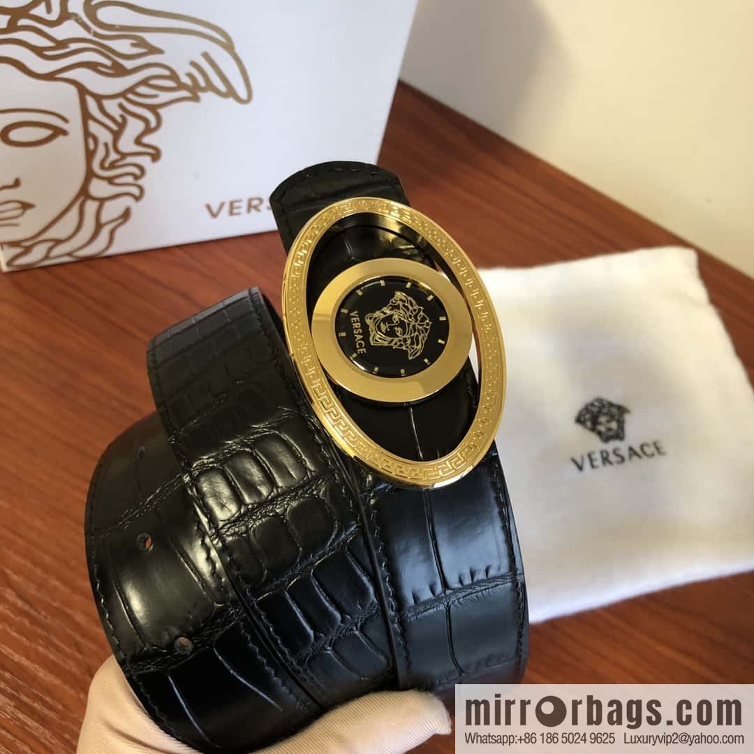 VERSACE Versace, Medusa Flip Metal Buckle 3.5cm Alligator Belt 3.5cm