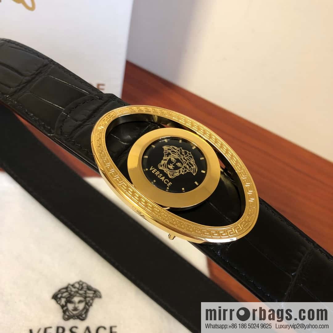 VERSACE Versace, Medusa Flip Metal Buckle 3.5cm Alligator Belt 3.5cm
