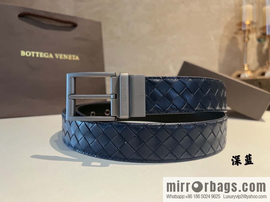Bottega Veneta, hand-woven craft Seiko metal buckle 3.5cm men's belt