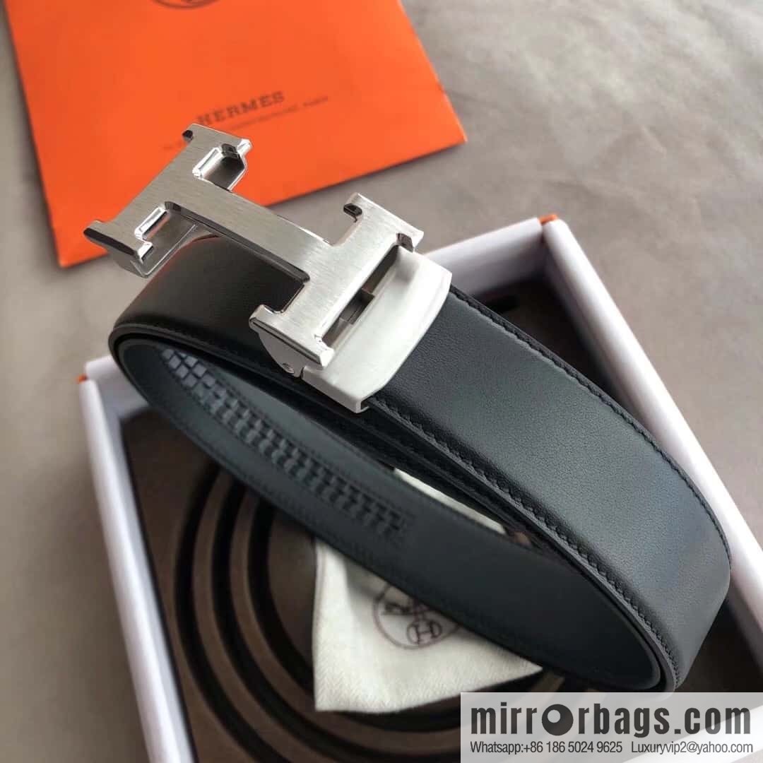 Hermes Hermes, automatic buckle imported double-sided first-layer cowhide belt 3.8CM