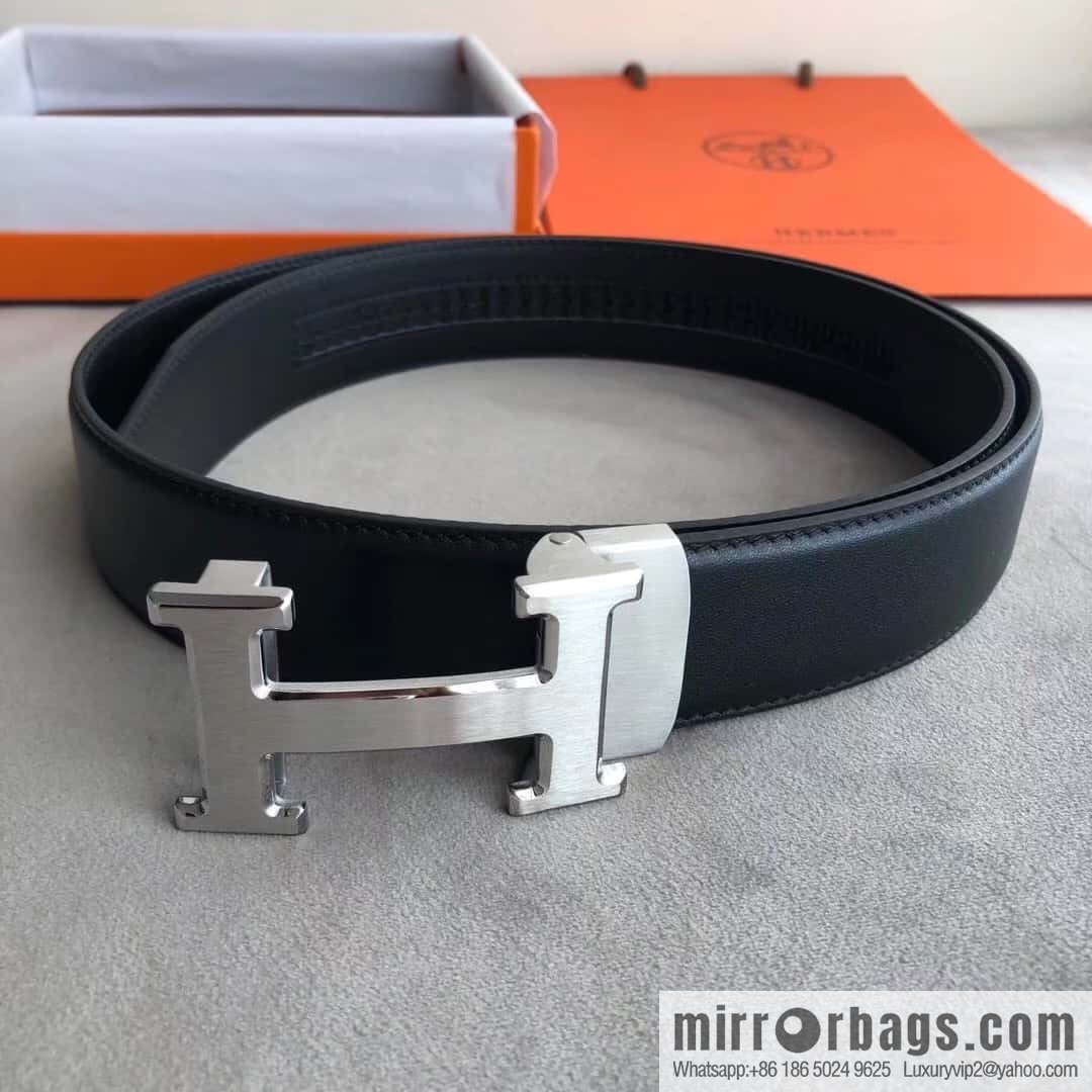 Hermes Hermes, automatic buckle imported double-sided first-layer cowhide belt 3.8CM