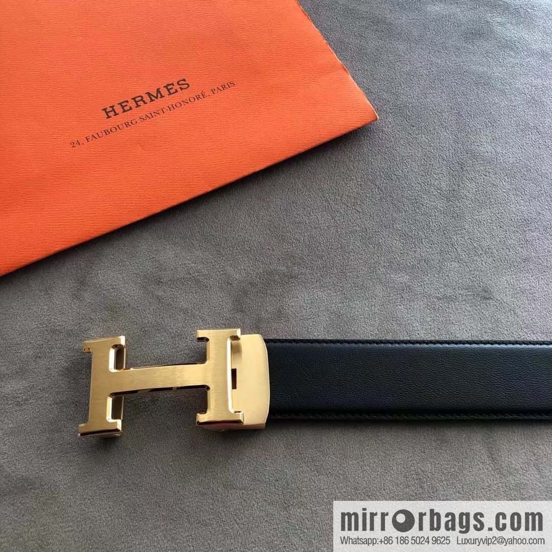 Hermes Hermes, automatic buckle imported double-sided first-layer cowhide belt 3.8CM