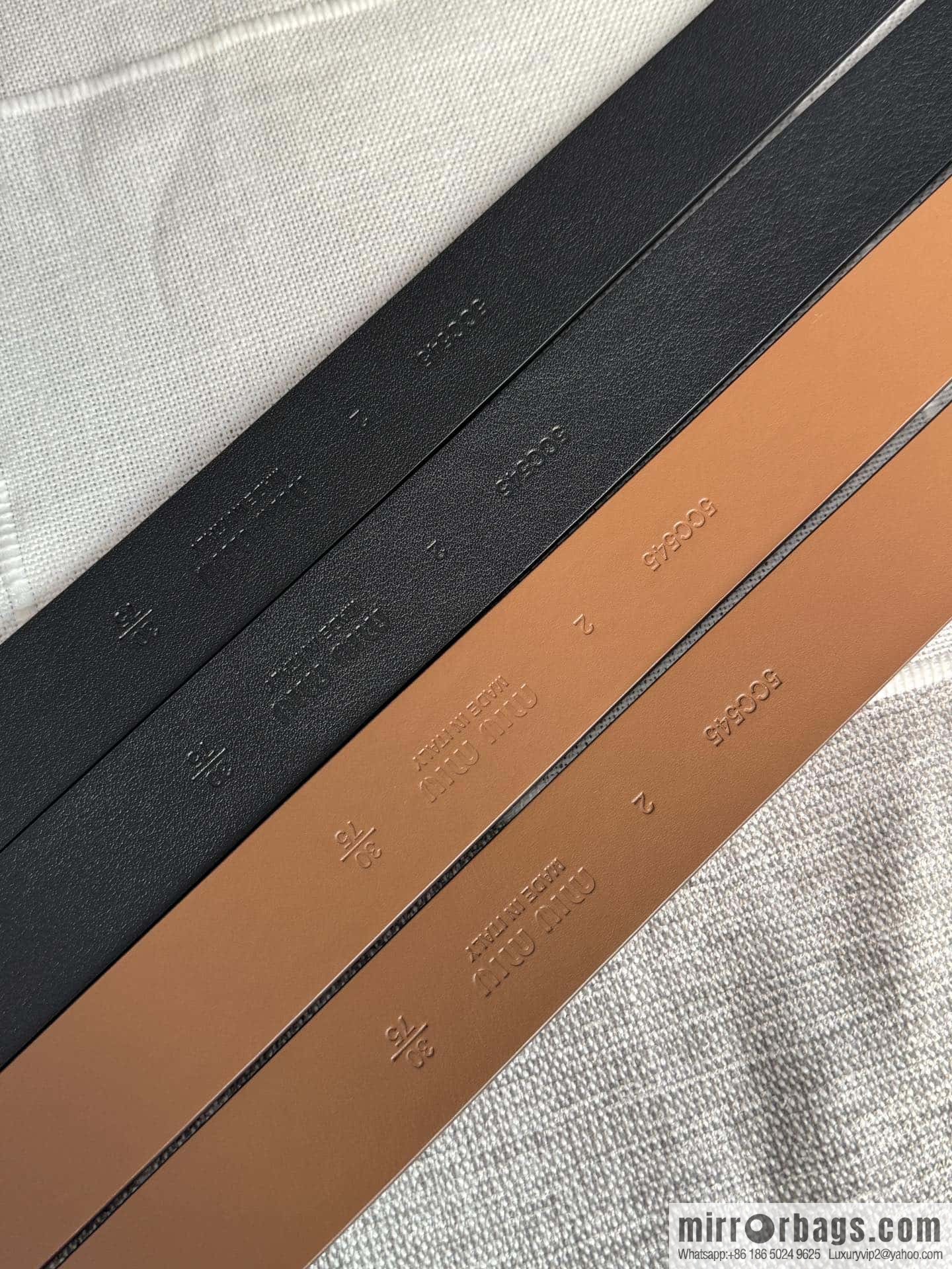 Miumiu double-sided first-layer cowhide belt 3.0CM