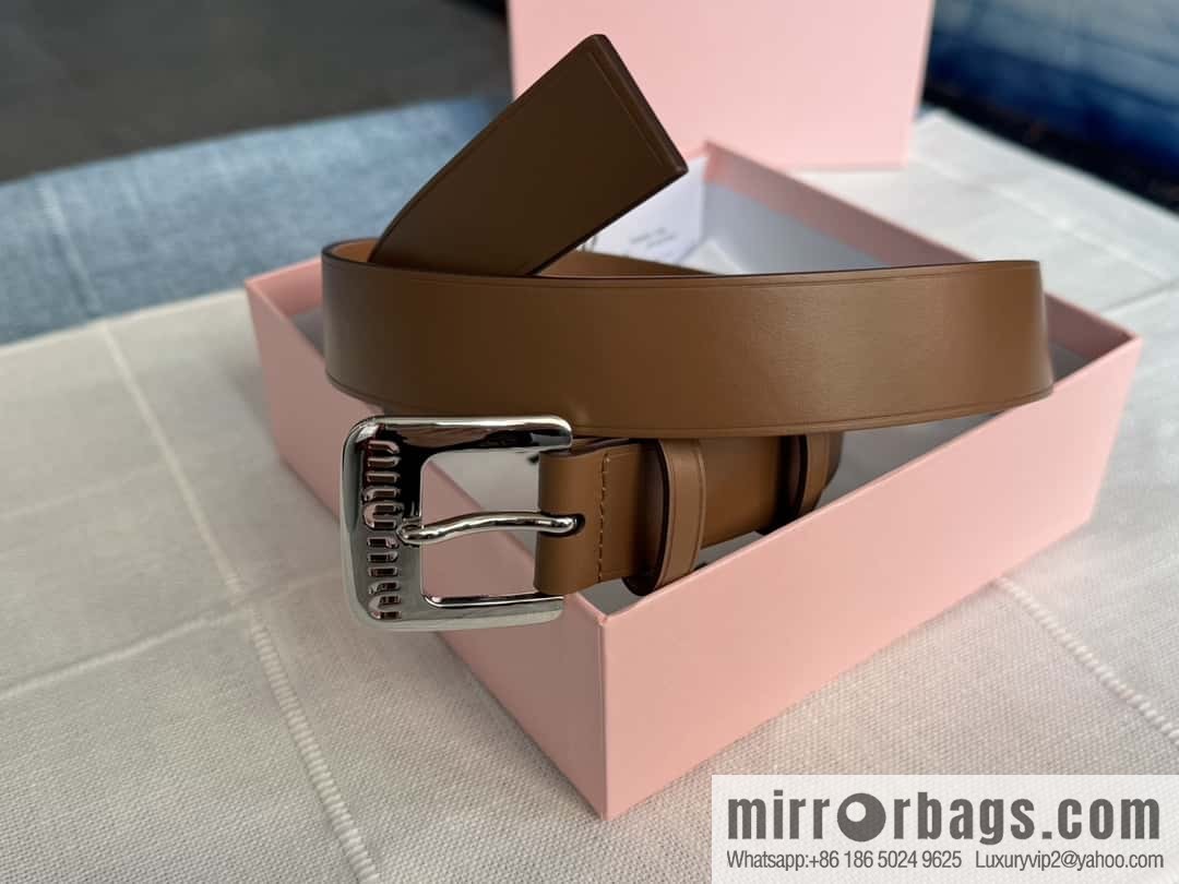 Miumiu double-sided first-layer cowhide belt 3.0CM