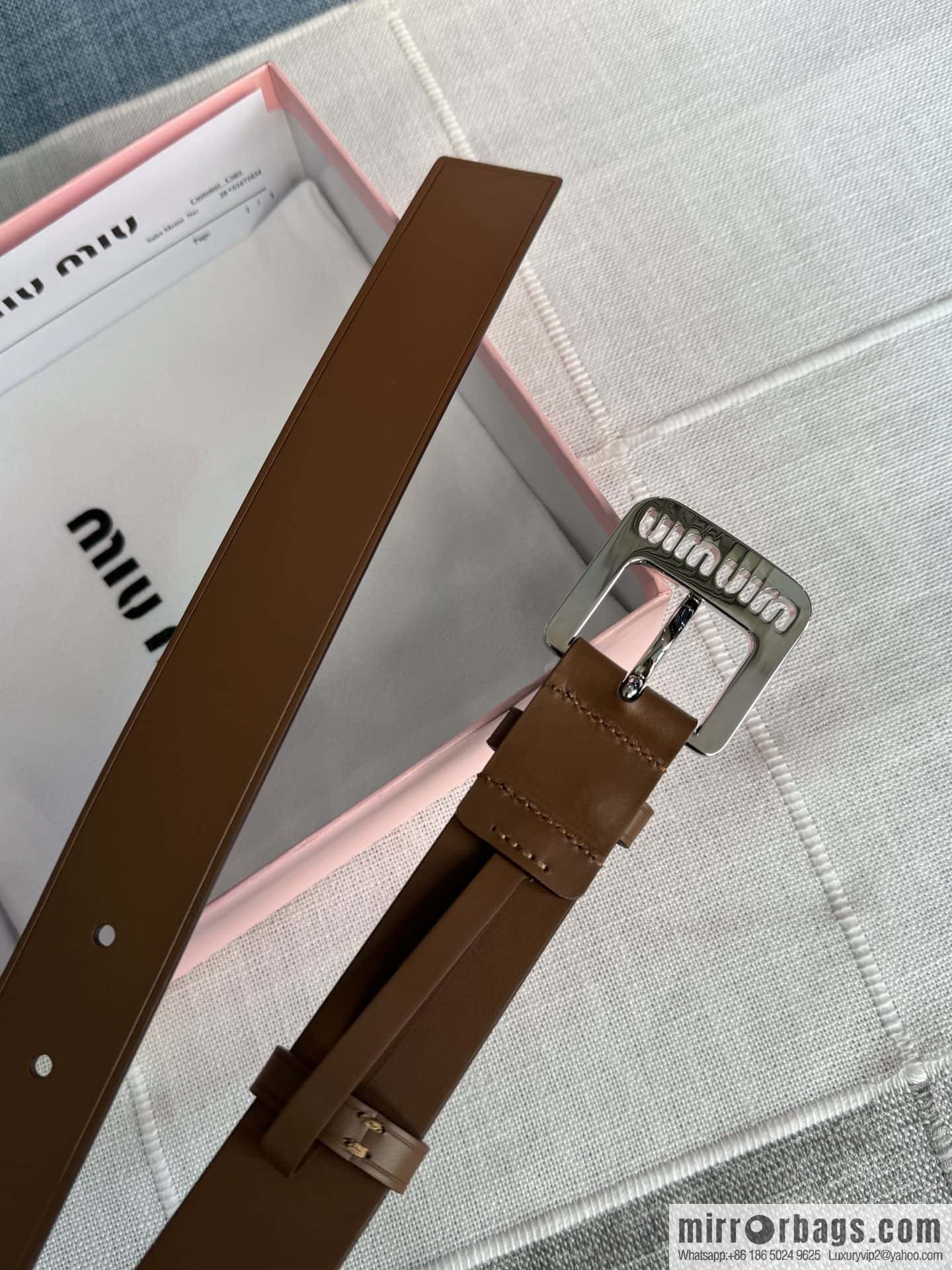 Miumiu double-sided first-layer cowhide belt 3.0CM