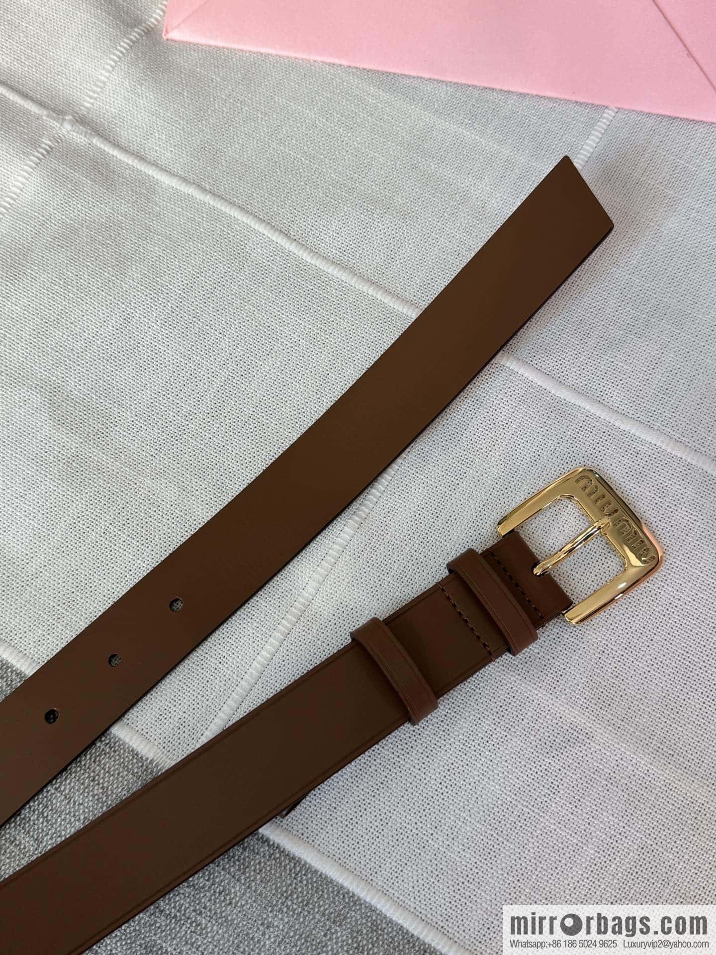 Miumiu double-sided first-layer cowhide belt 3.0CM