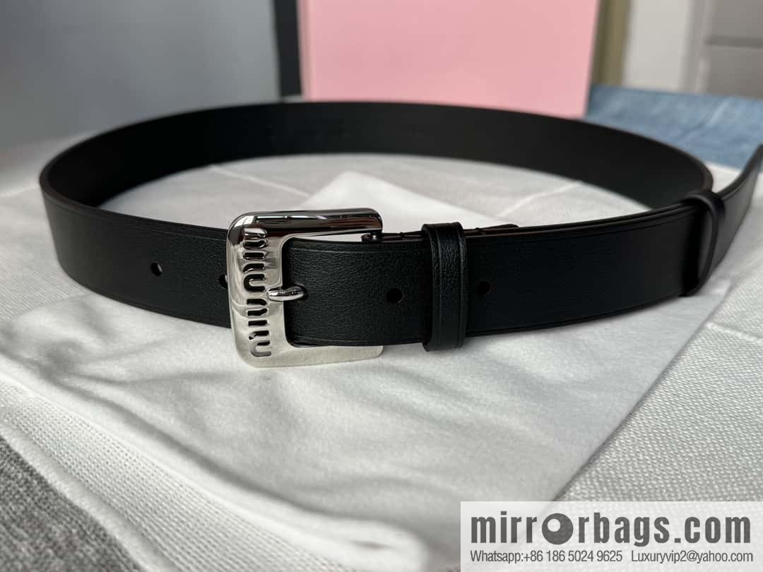 Miumiu double-sided first-layer cowhide belt 3.0CM