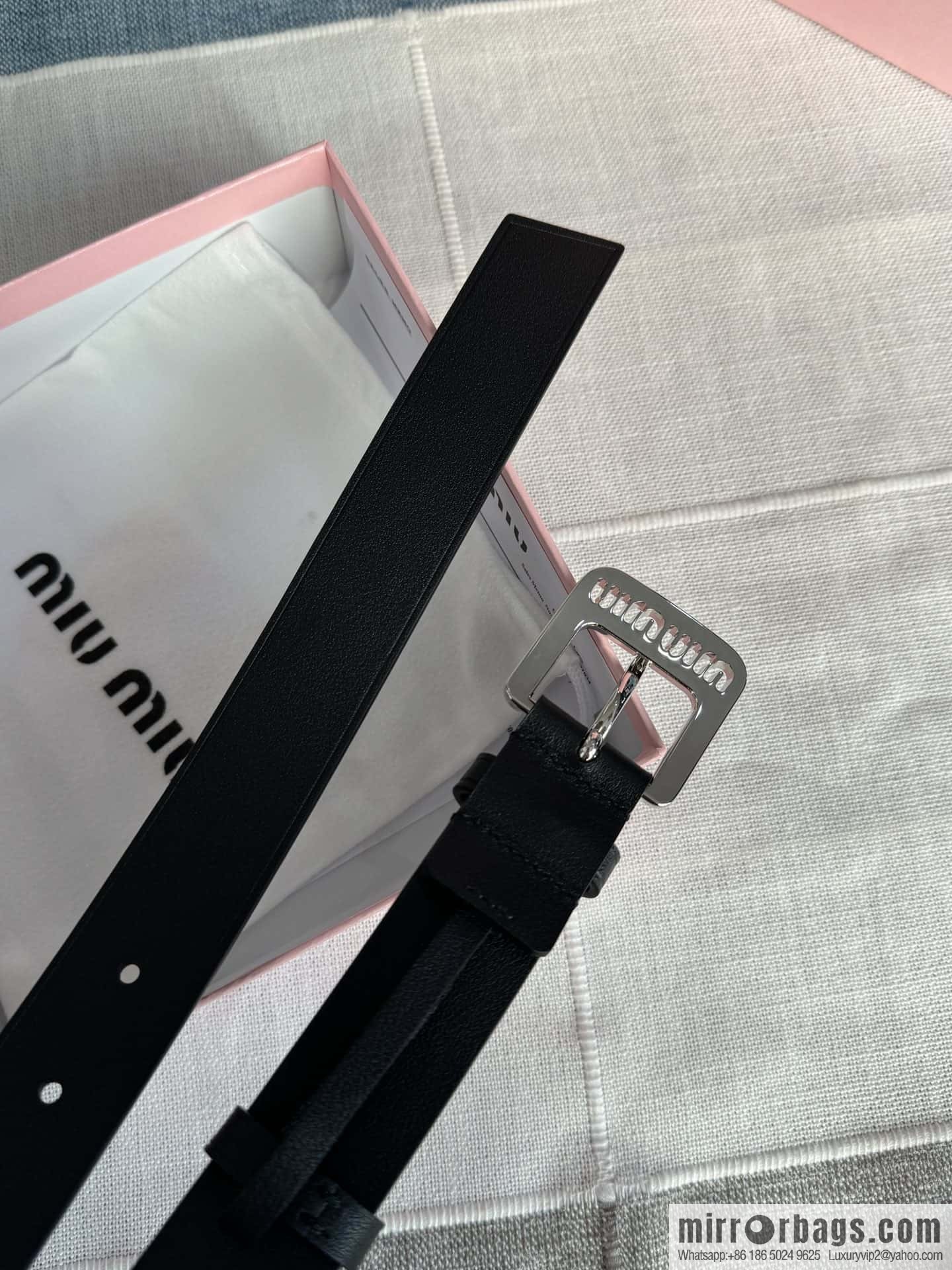 Miumiu double-sided first-layer cowhide belt 3.0CM