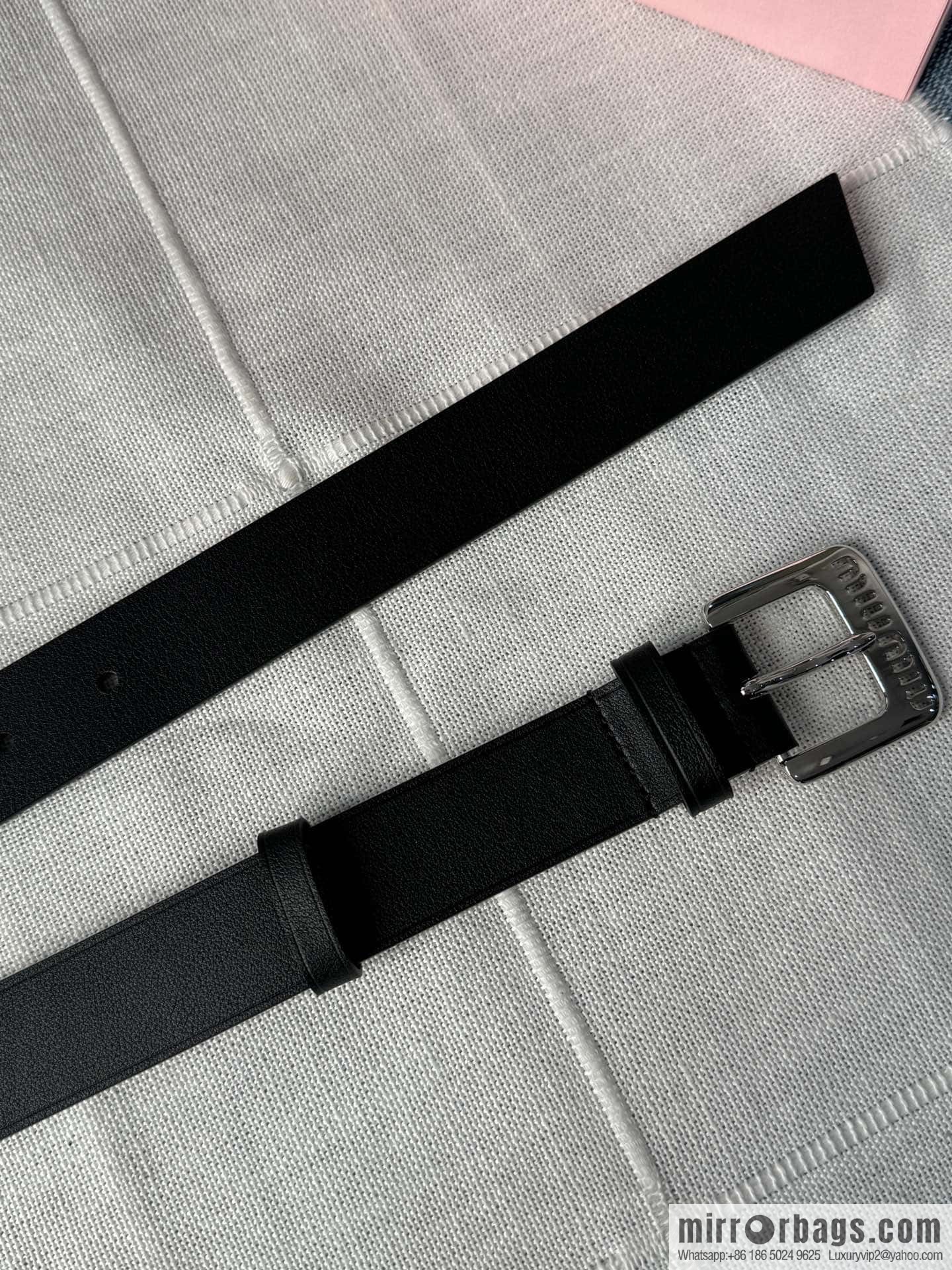Miumiu double-sided first-layer cowhide belt 3.0CM
