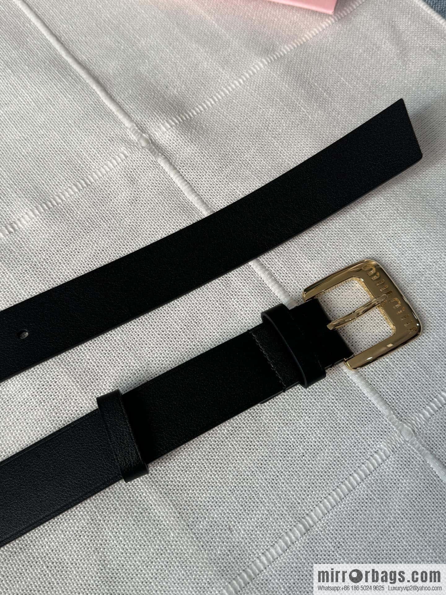 Miumiu double-sided first-layer cowhide belt 3.0CM