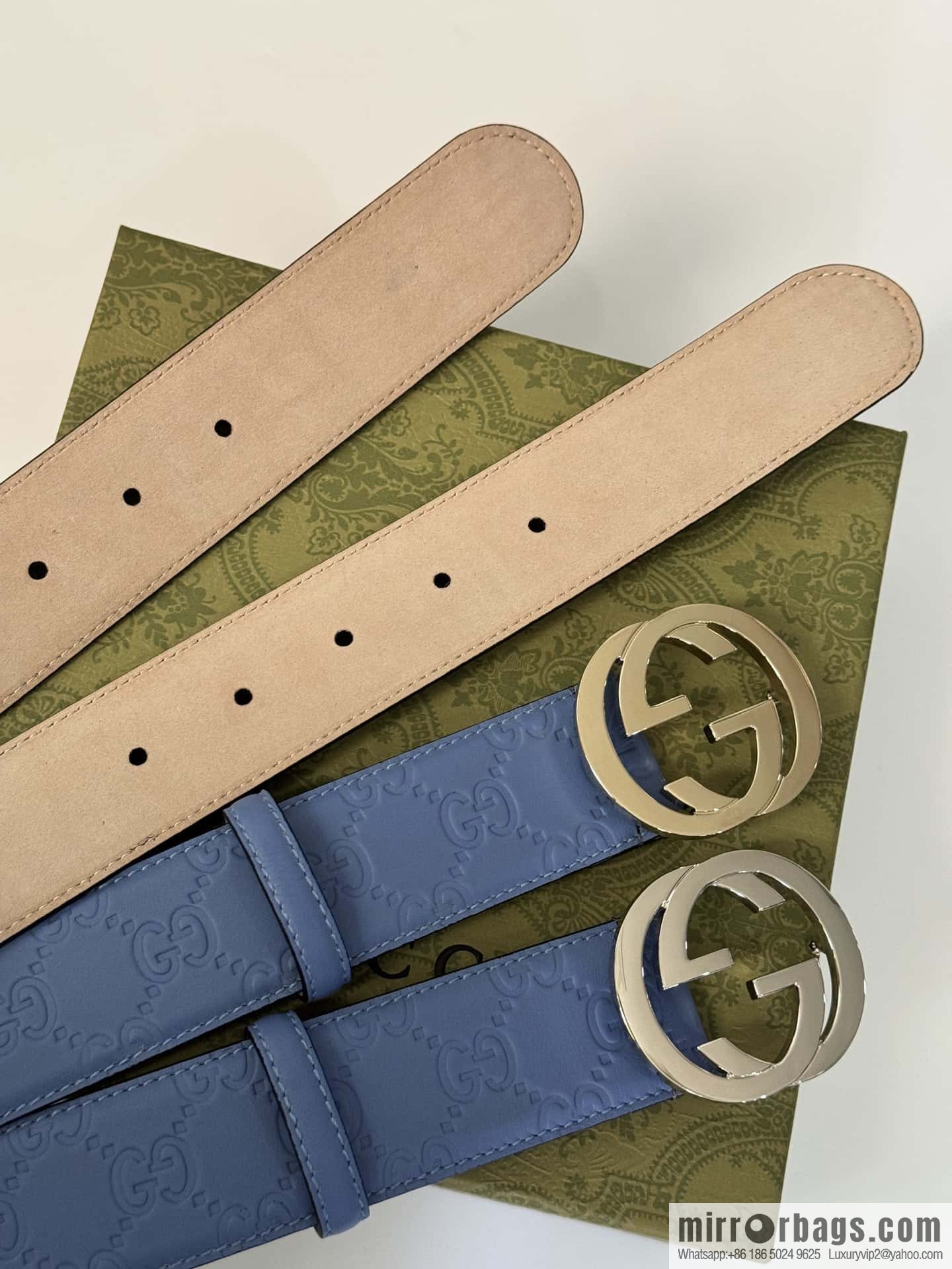 GUCCI Classic Double G Embossed Belt 3.7CM