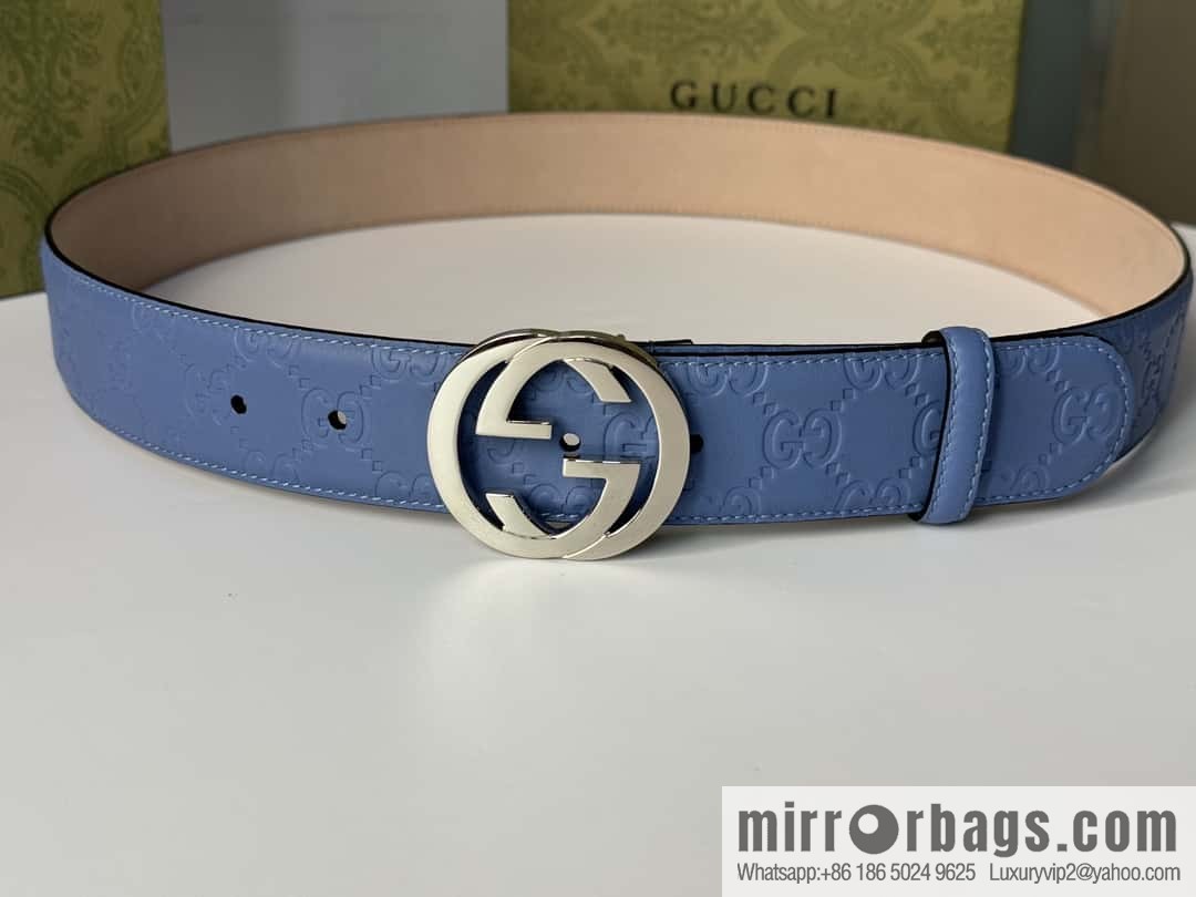 GUCCI Classic Double G Embossed Belt 3.7CM