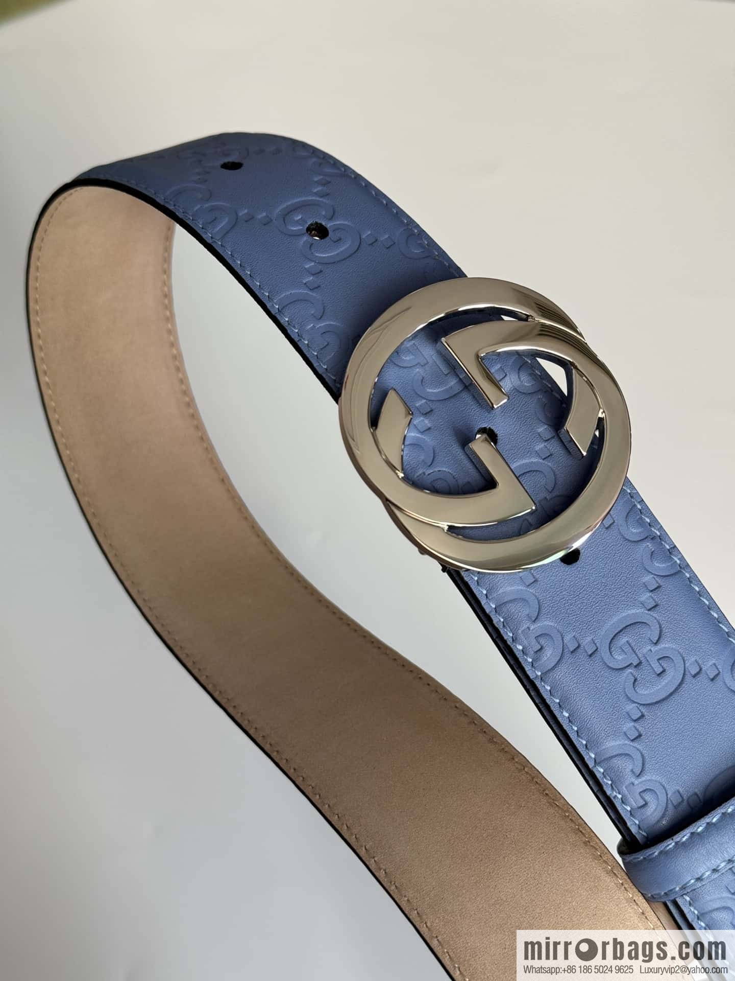 GUCCI Classic Double G Embossed Belt 3.7CM