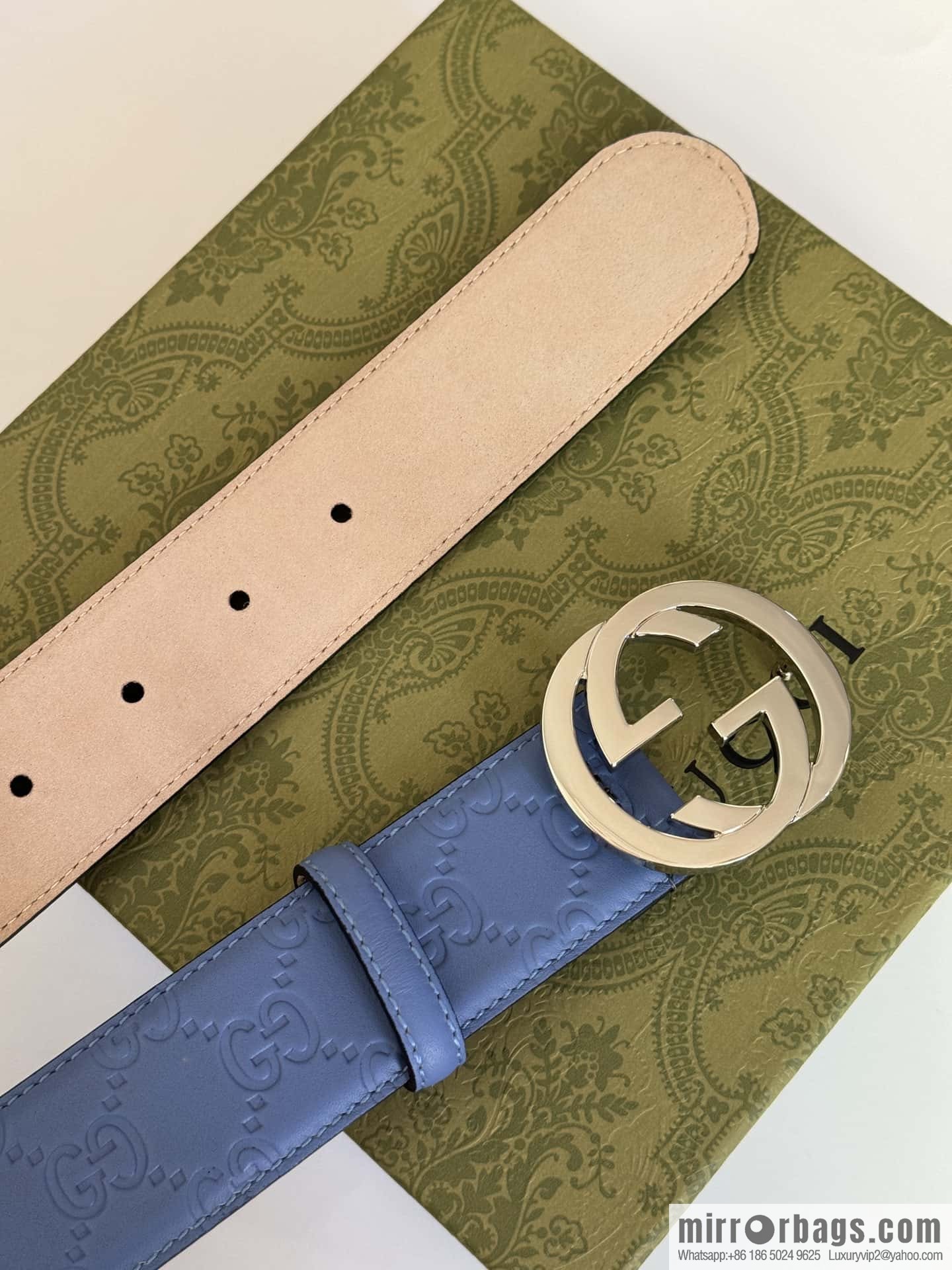 GUCCI Classic Double G Embossed Belt 3.7CM