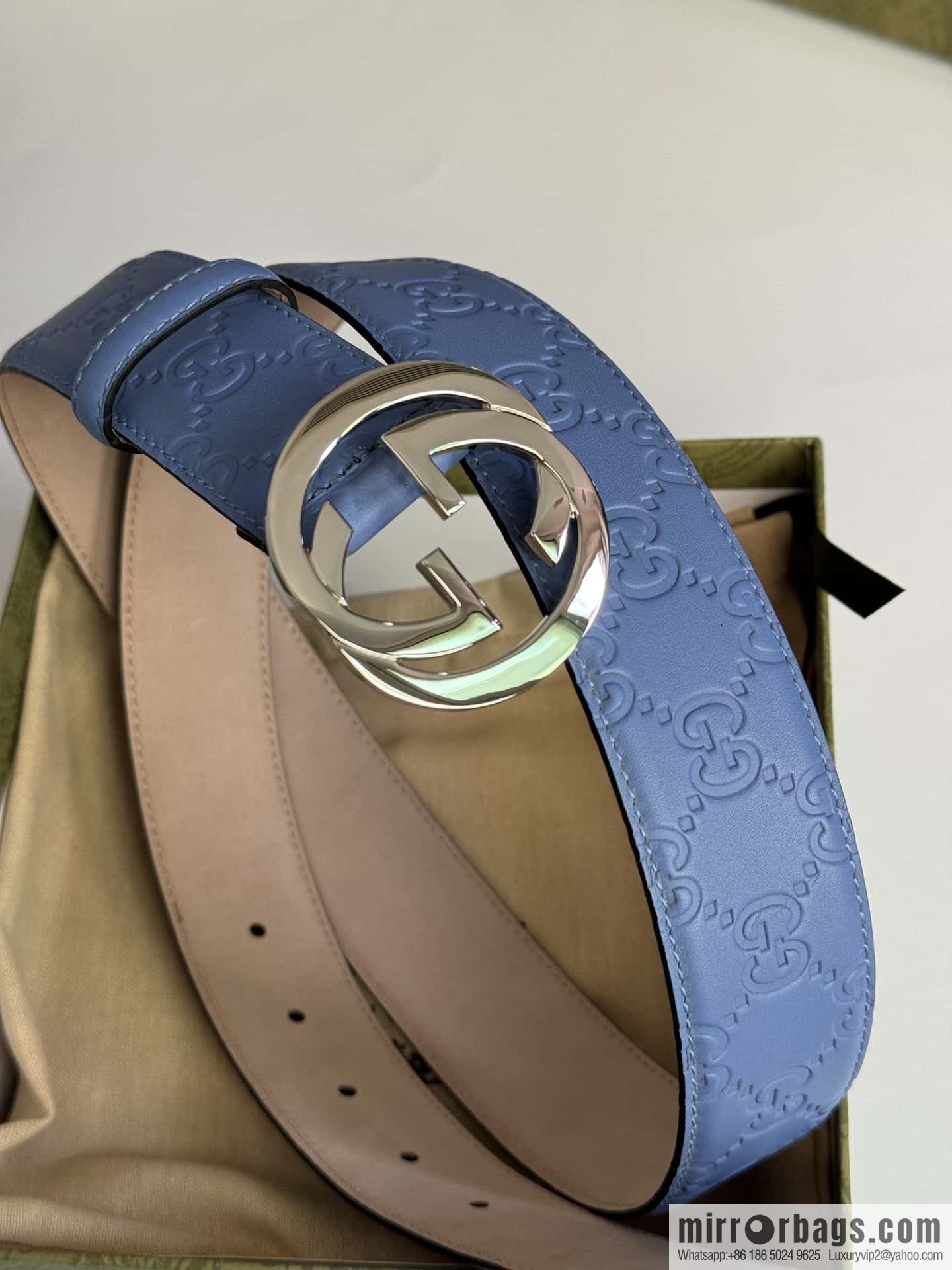 GUCCI Classic Double G Embossed Belt 3.7CM