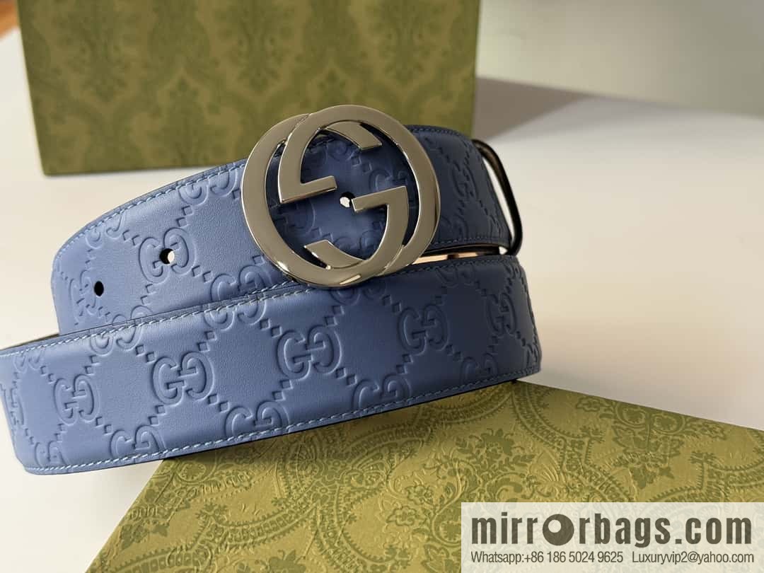GUCCI Classic Double G Embossed Belt 3.7CM