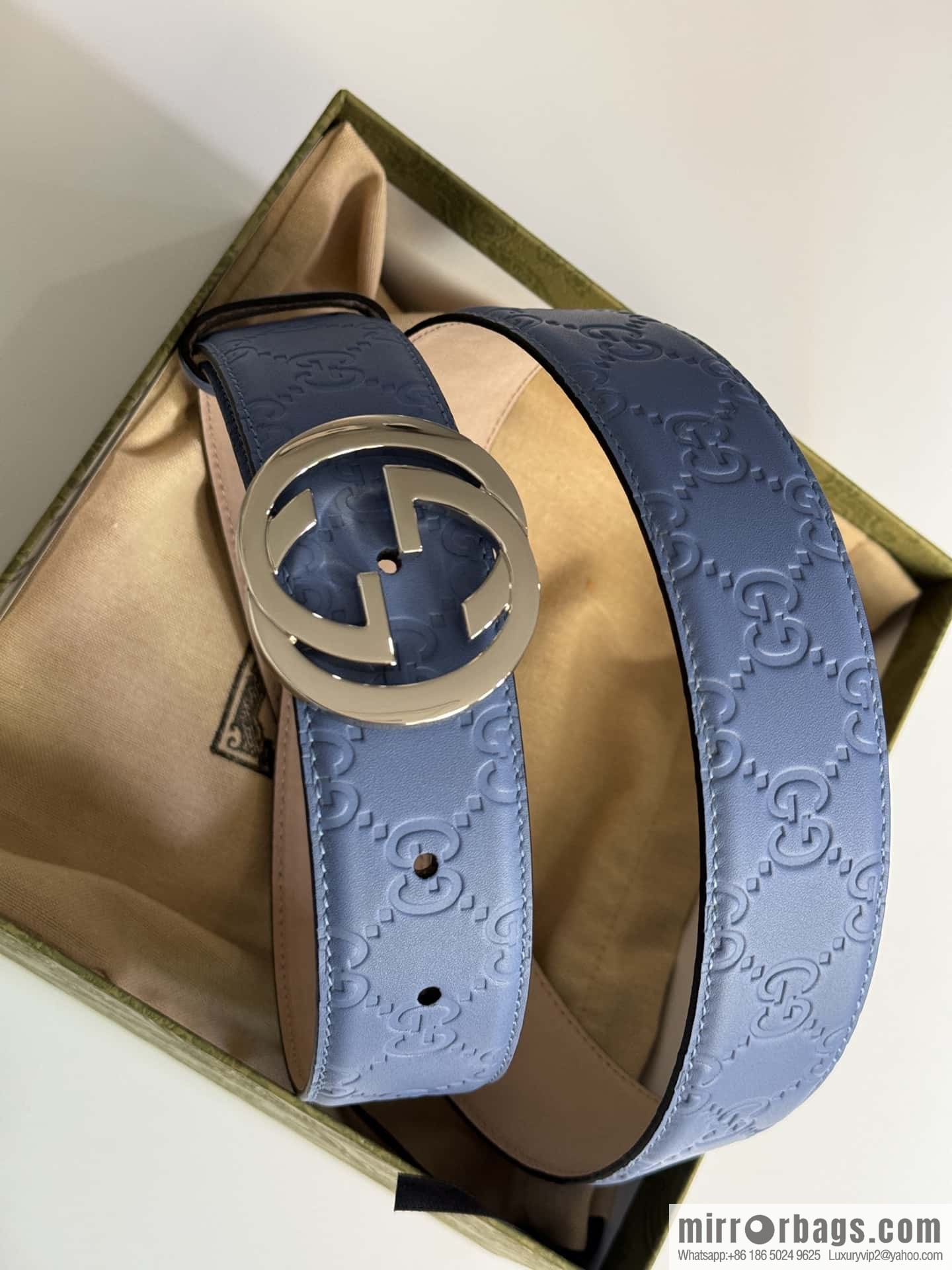 GUCCI Classic Double G Embossed Belt 3.7CM