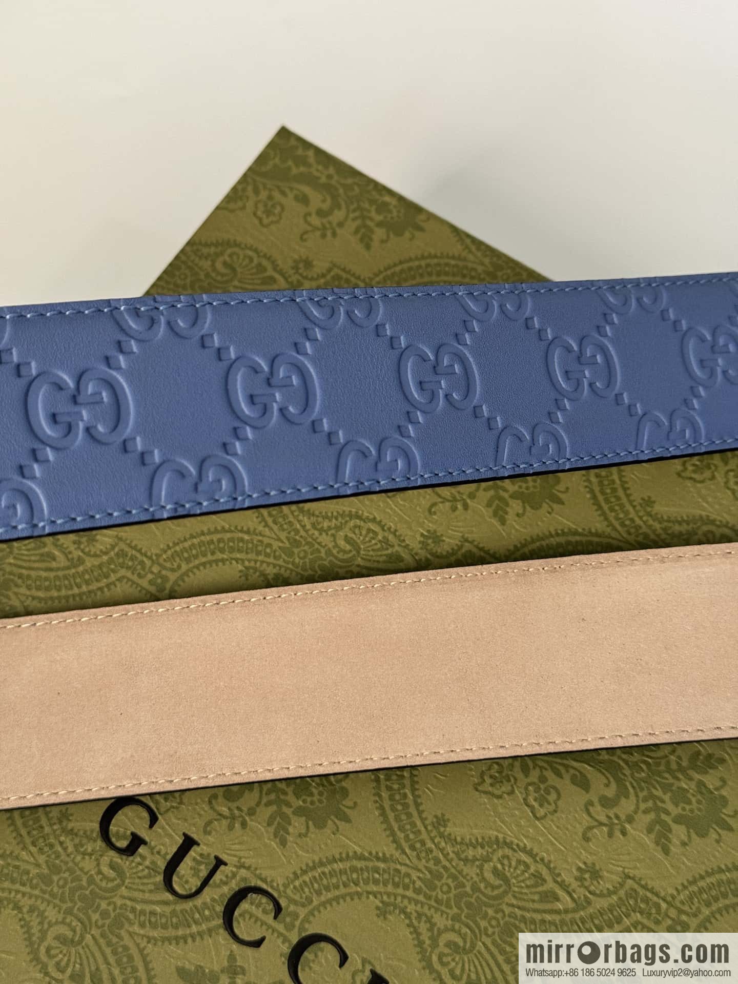 GUCCI Classic Double G Embossed Belt 3.7CM