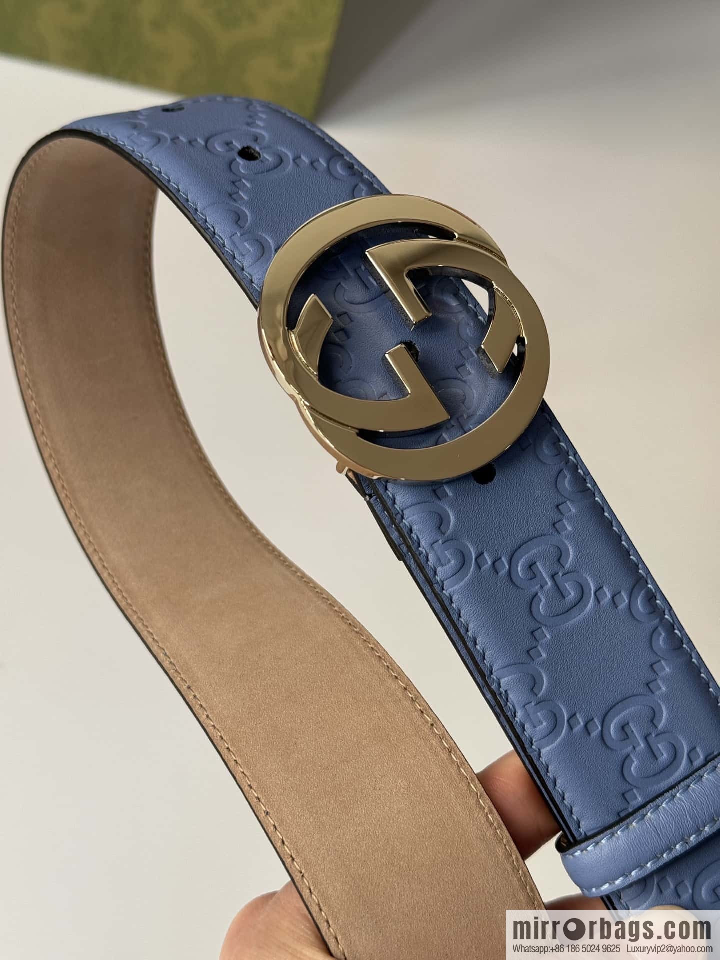 GUCCI Classic Double G Embossed Belt 3.7CM