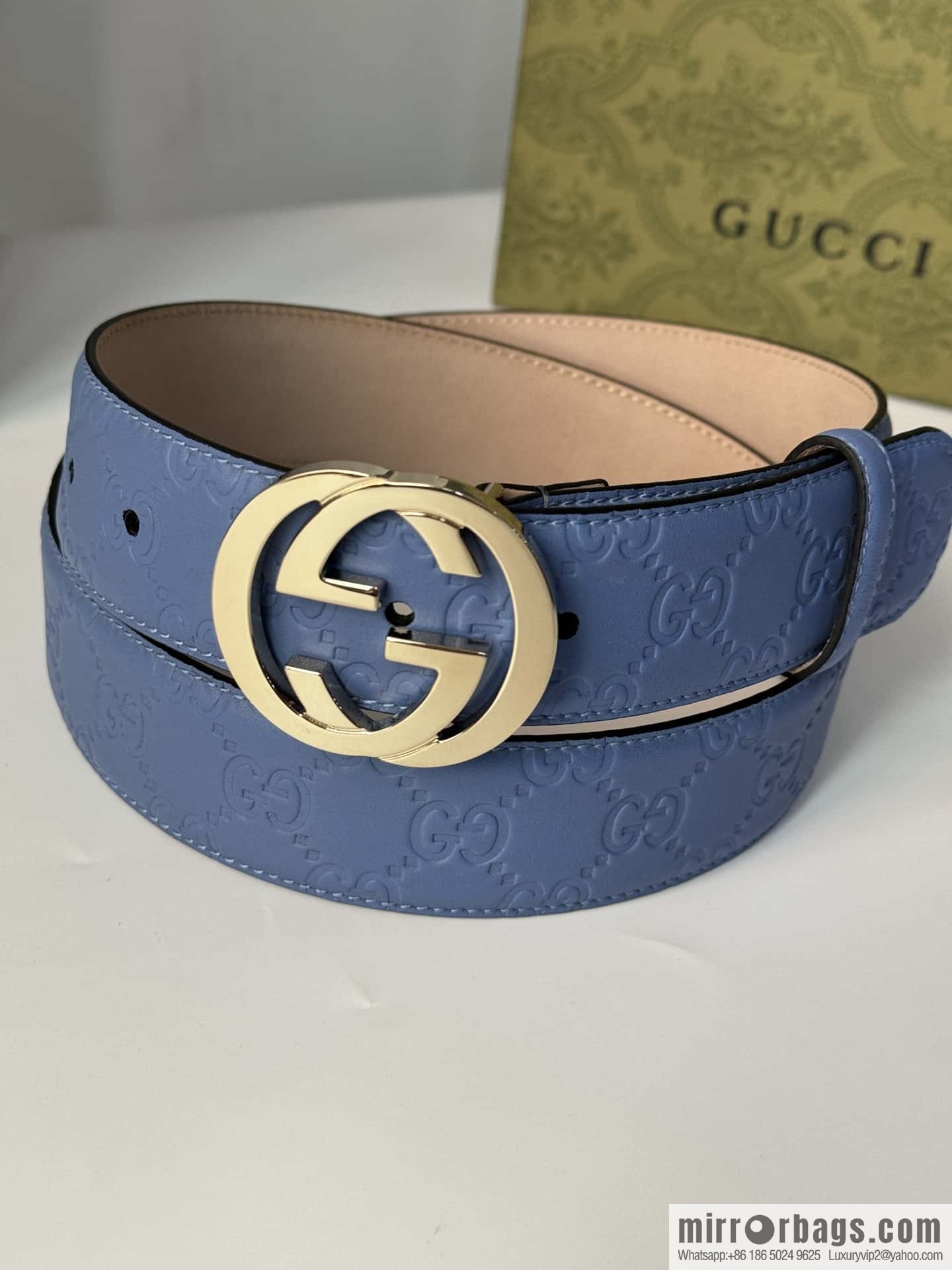 GUCCI Classic Double G Embossed Belt 3.7CM