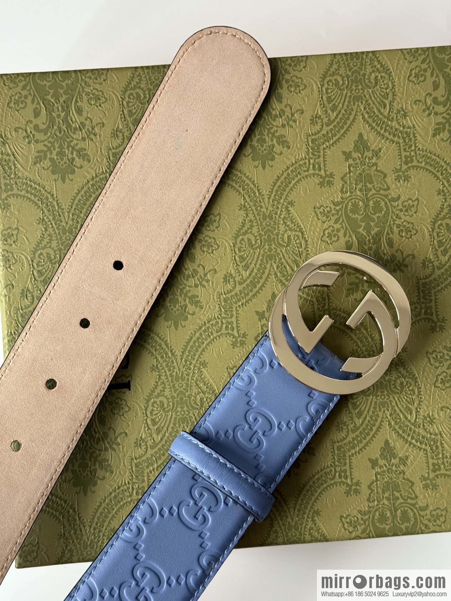 GUCCI Classic Double G Embossed Belt 3.7CM