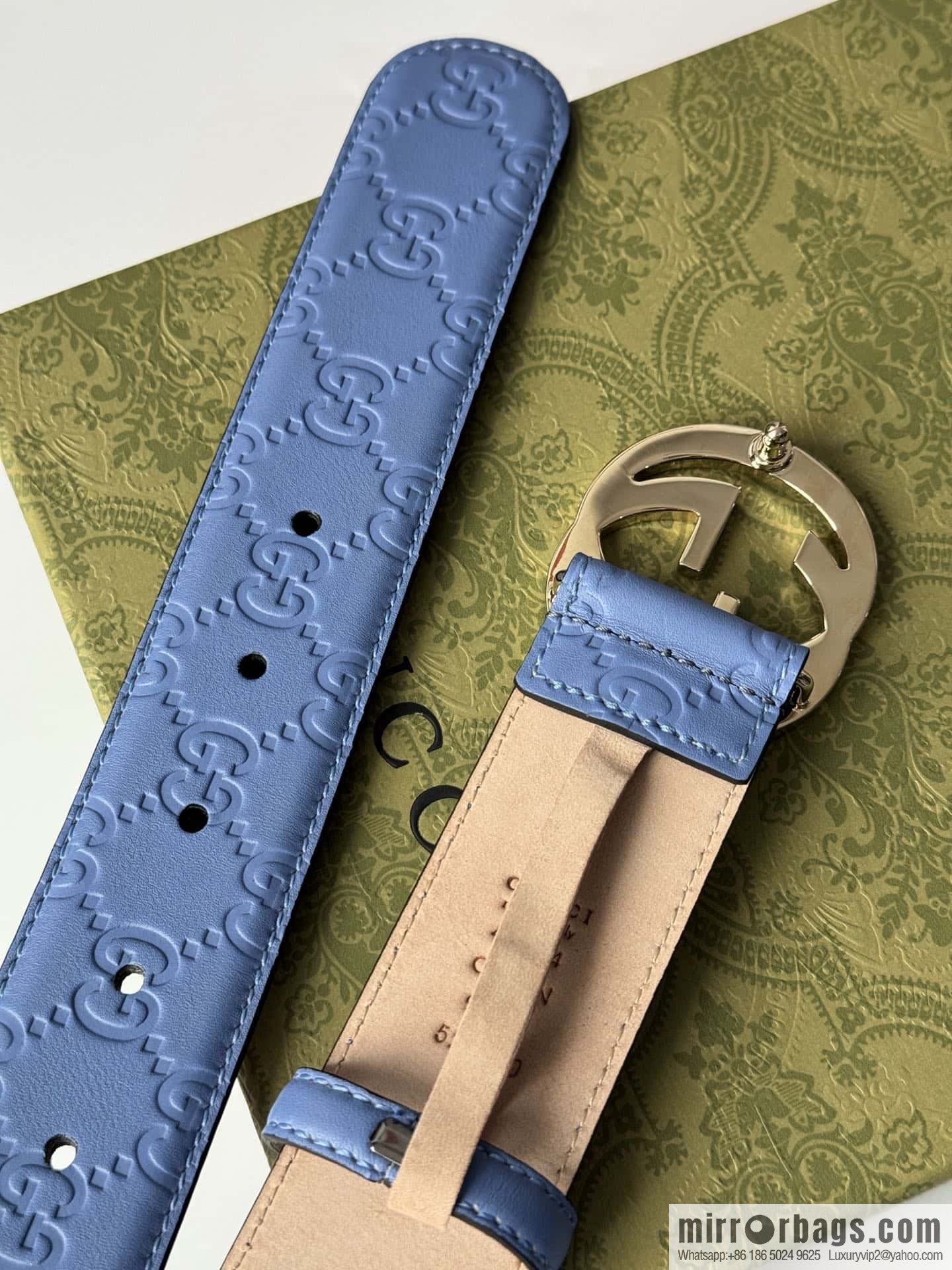 GUCCI Classic Double G Embossed Belt 3.7CM