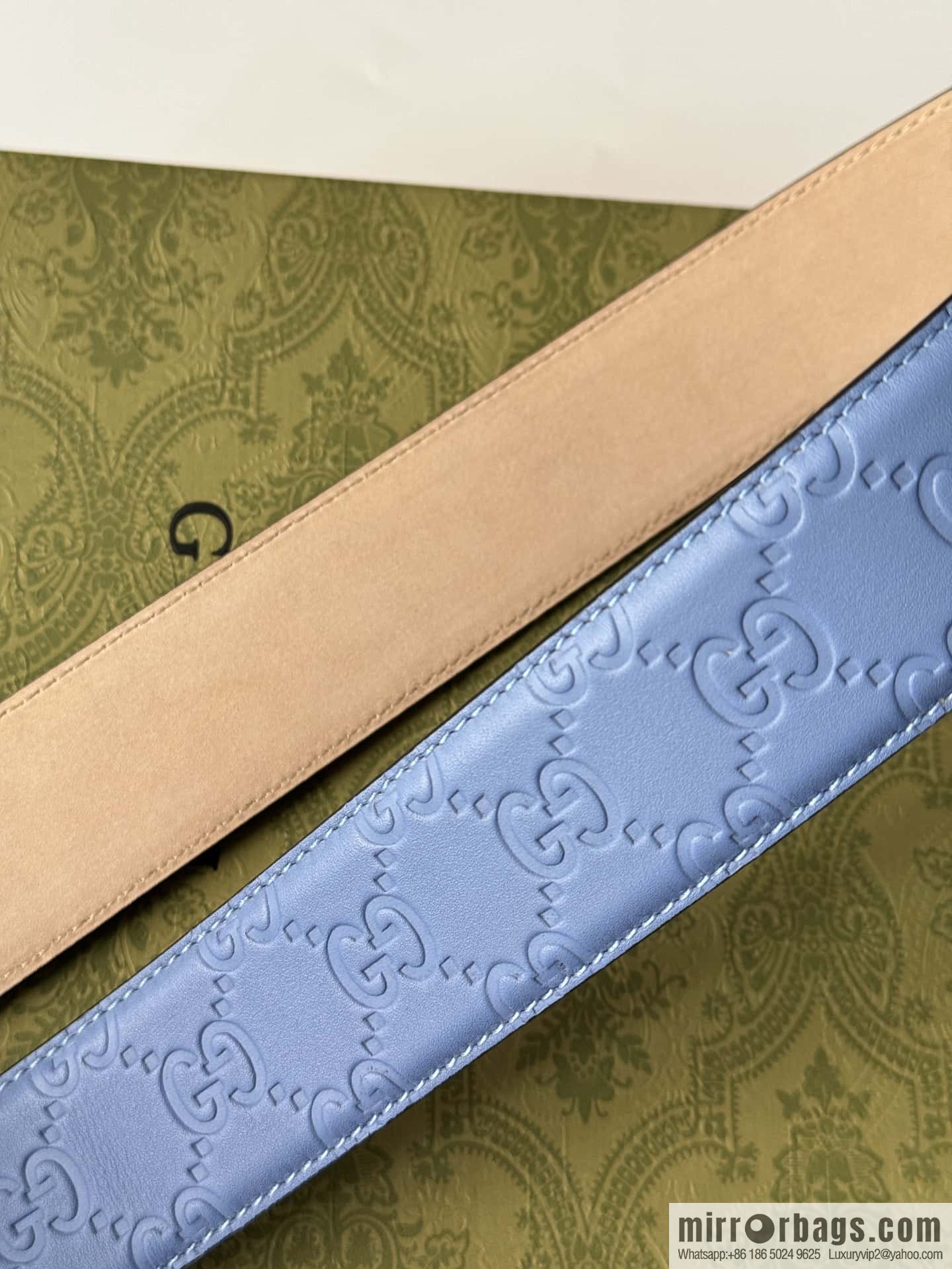 GUCCI Classic Double G Embossed Belt 3.7CM